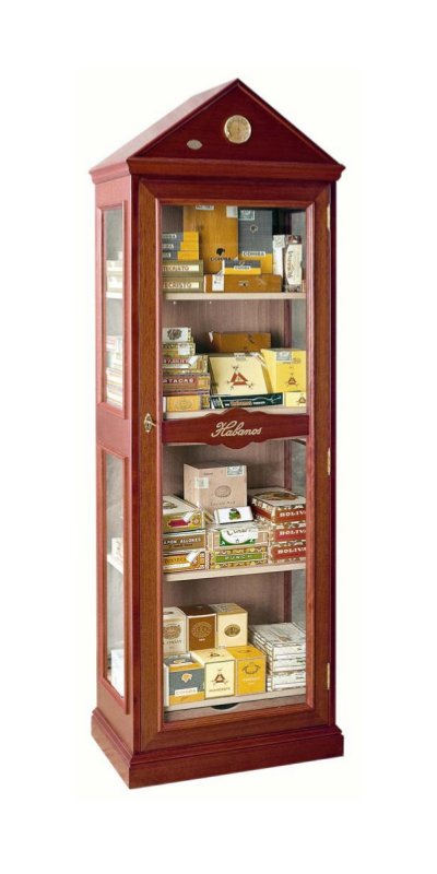 Habanos Humidorschrank Monarca braun Crystal (Seiten verglast)