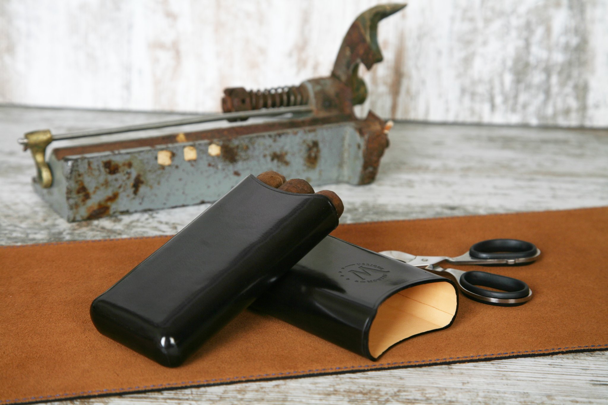 Montes Lederetui 2er Londres schwarz Detailbild