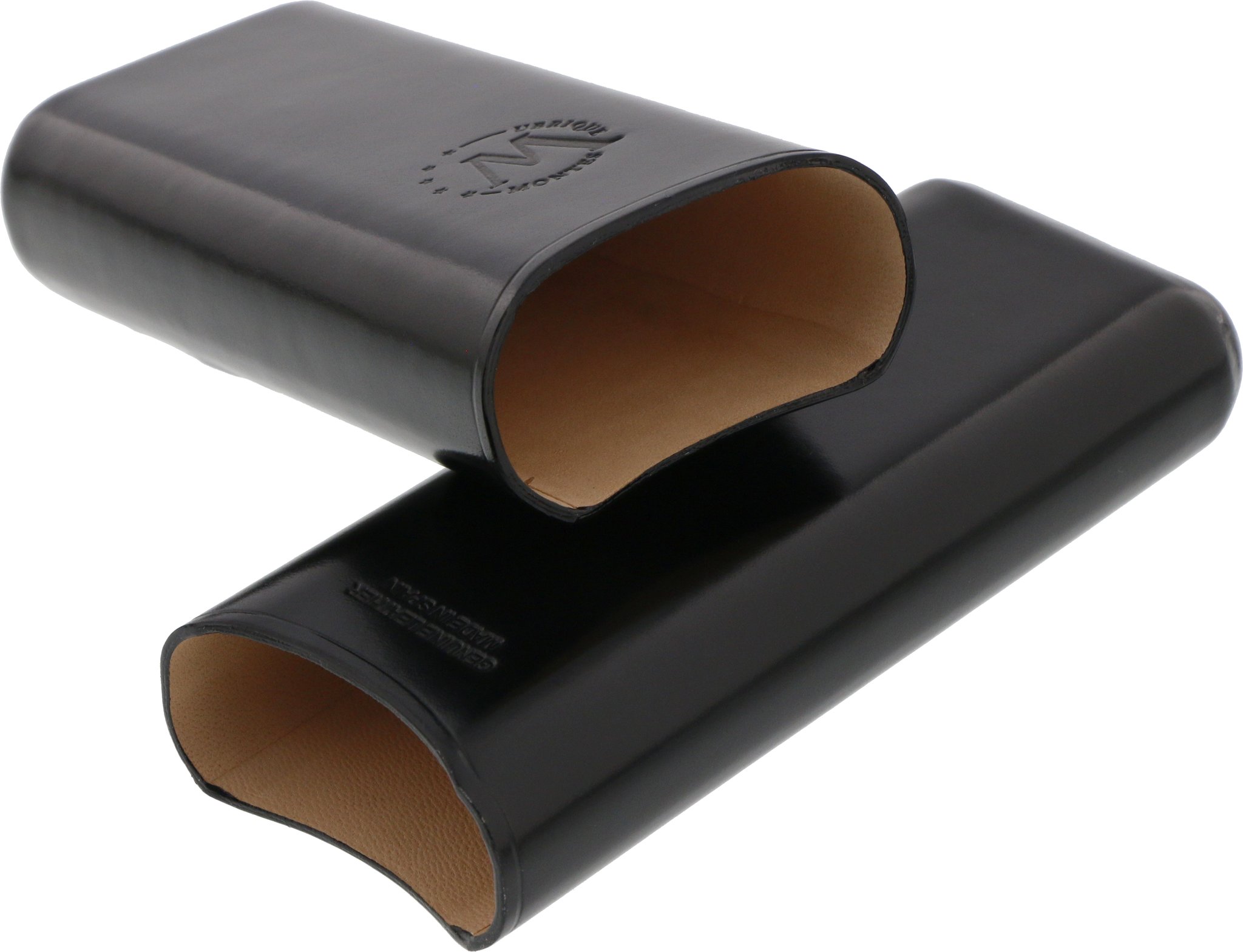 Montes Lederetui 2er Londres schwarz offen