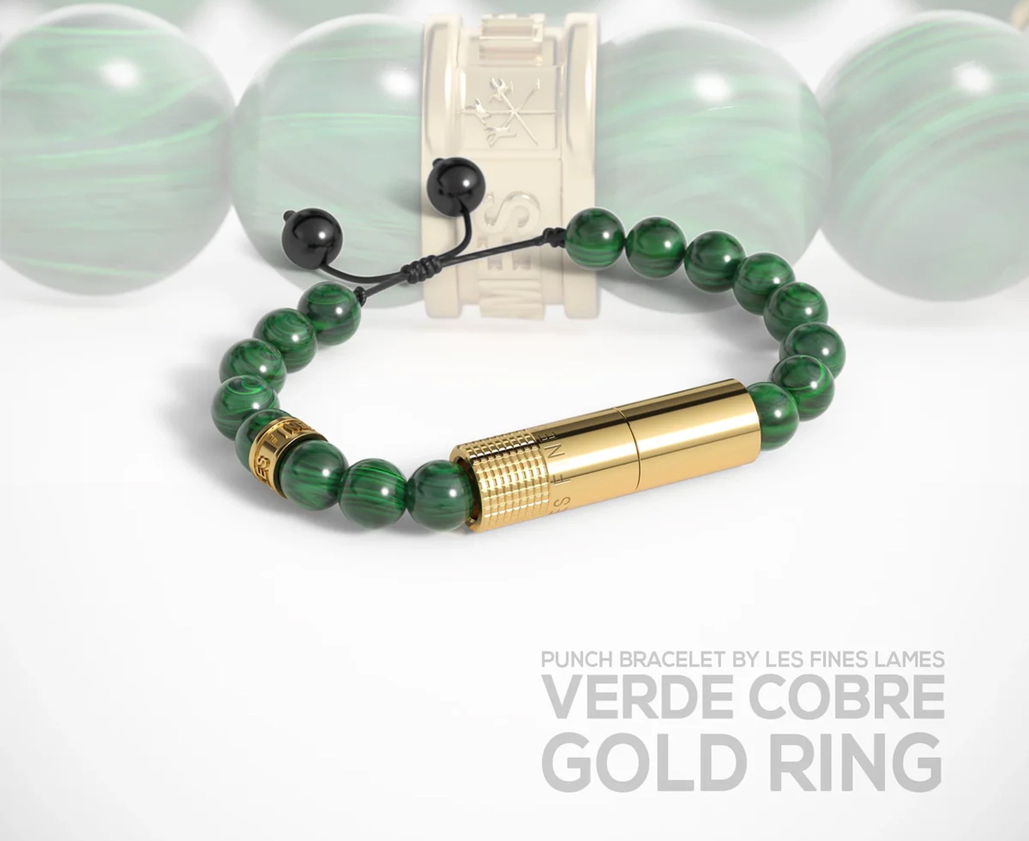 Les Fines Lames Punch Bracelets Verde Cobre Gold Ring_02