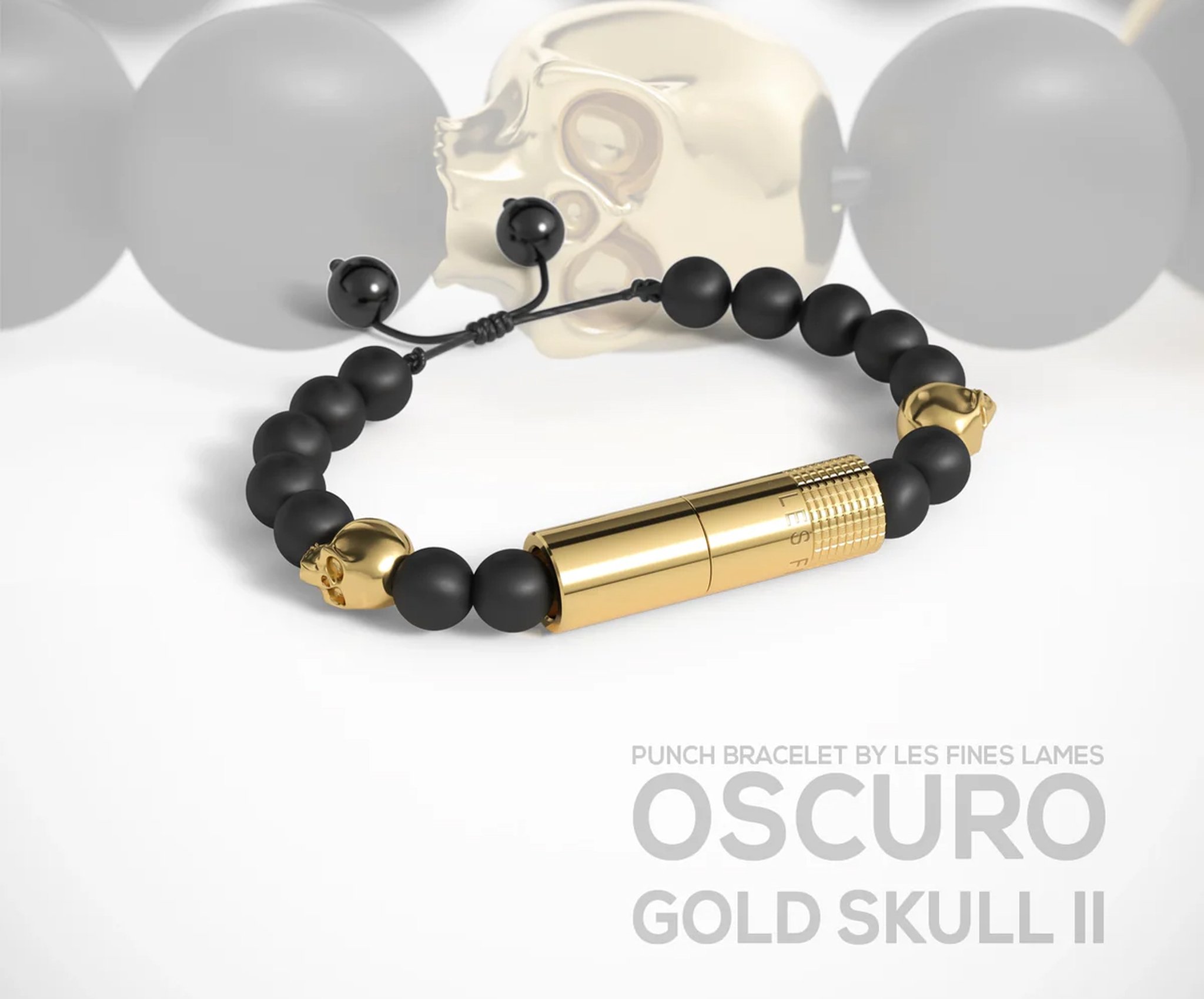 Les Fines Lames Punch Bracelets Oscuro Gold Skull II_02