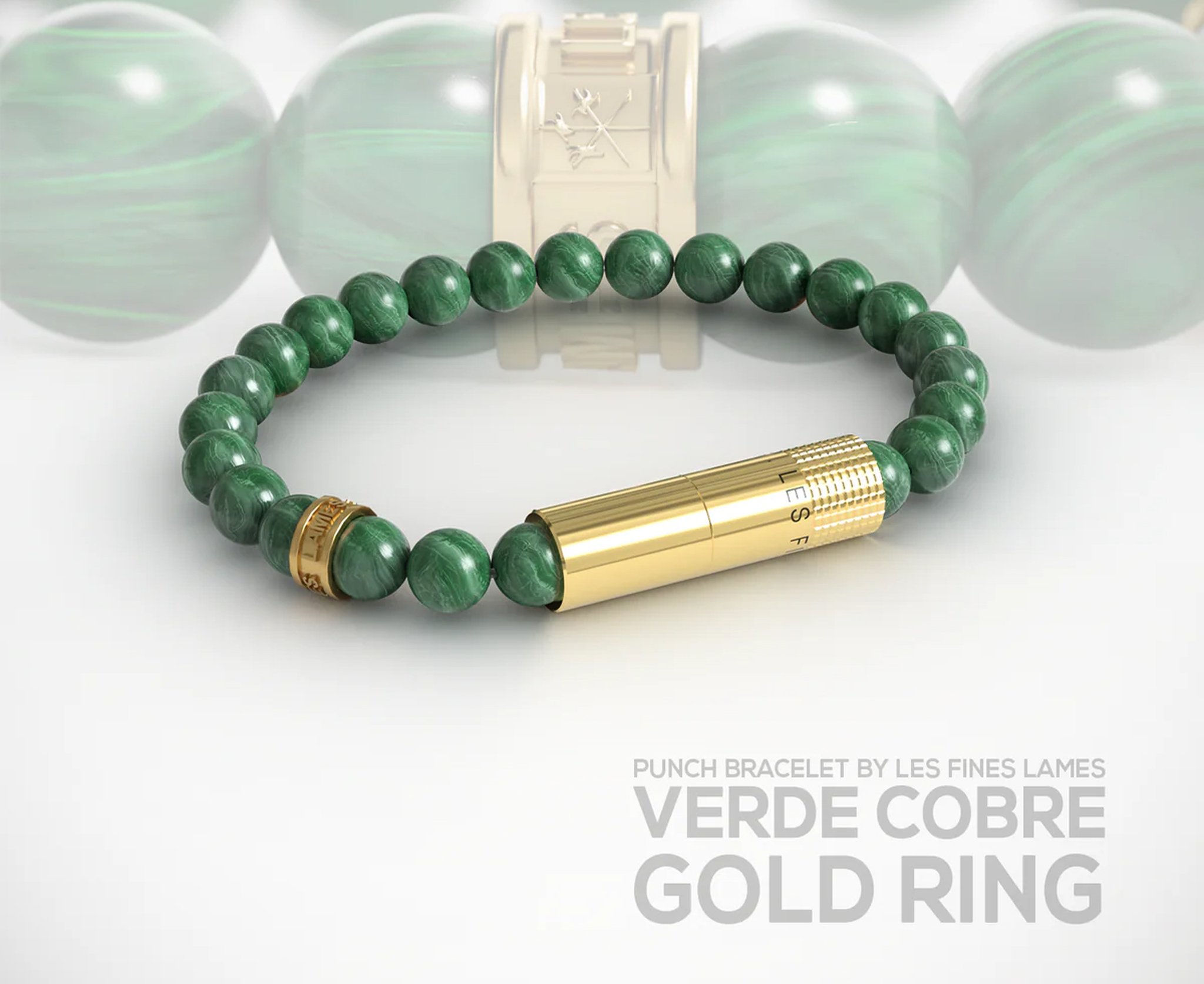 Les Fines Lames Punch Bracelets Verde Cobre Gold Ring - Elastic_02