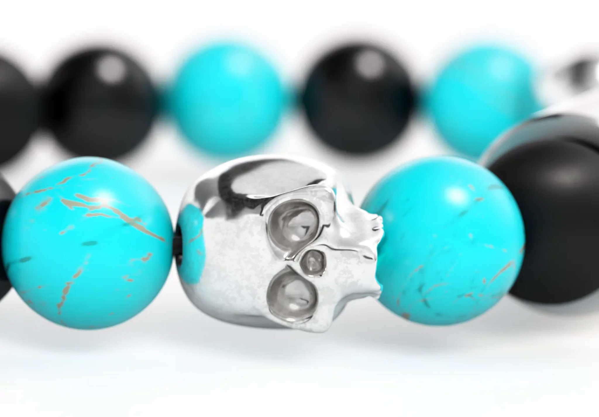 Les Fines Lames Punch Bracelets Turquoise Skull -Elastic_03
