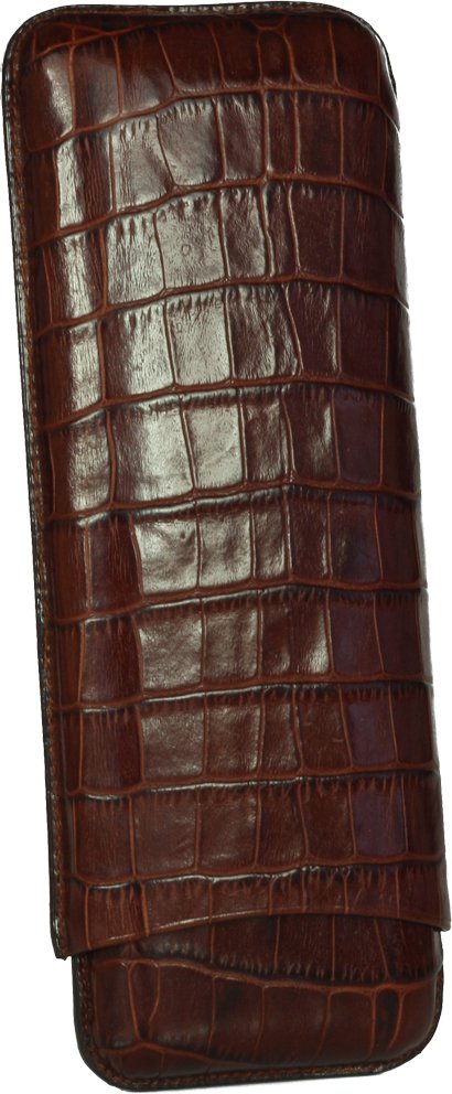 Martin Wess Churchill Lederetui Kollektion 3er Kroko braun (595) (10416)