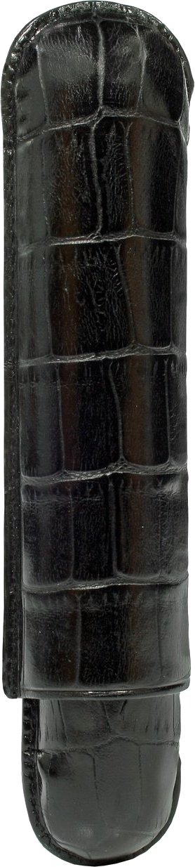 Martin Wess Robusto Lederetui Kollektion 1er Kroko schwarz (590-1)