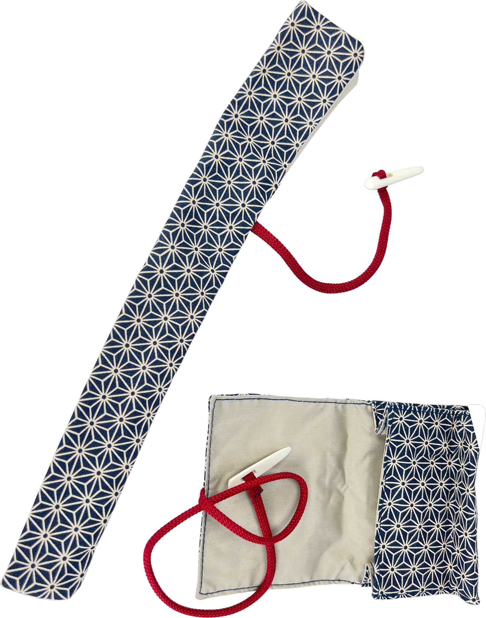 Tsuge Pfeifentasche Kiseru Case blau mit Tabaksbeutel (6105) Detailbild