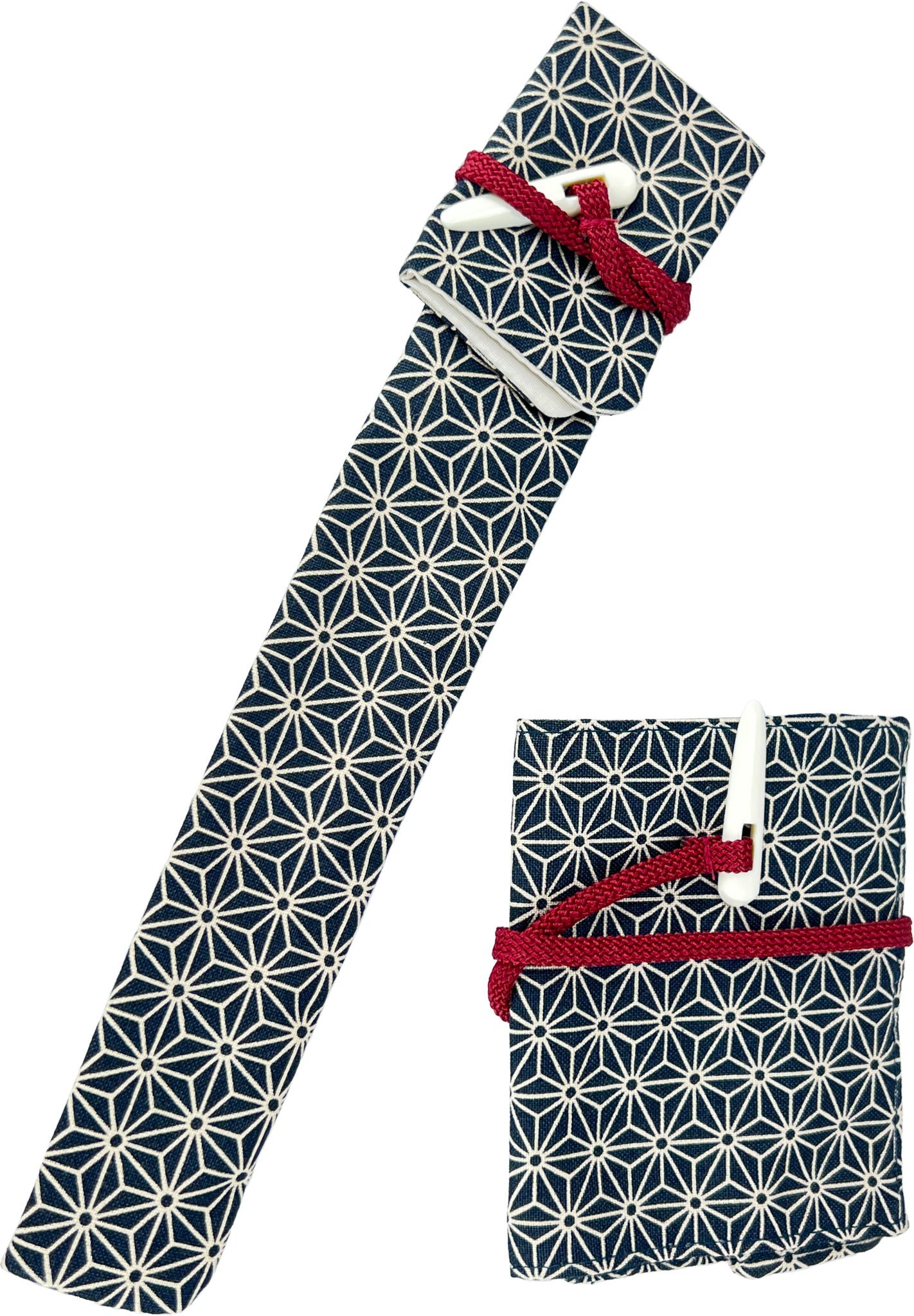 Tsuge Pfeifentasche Kiseru Case blau mit Tabaksbeutel (6105)