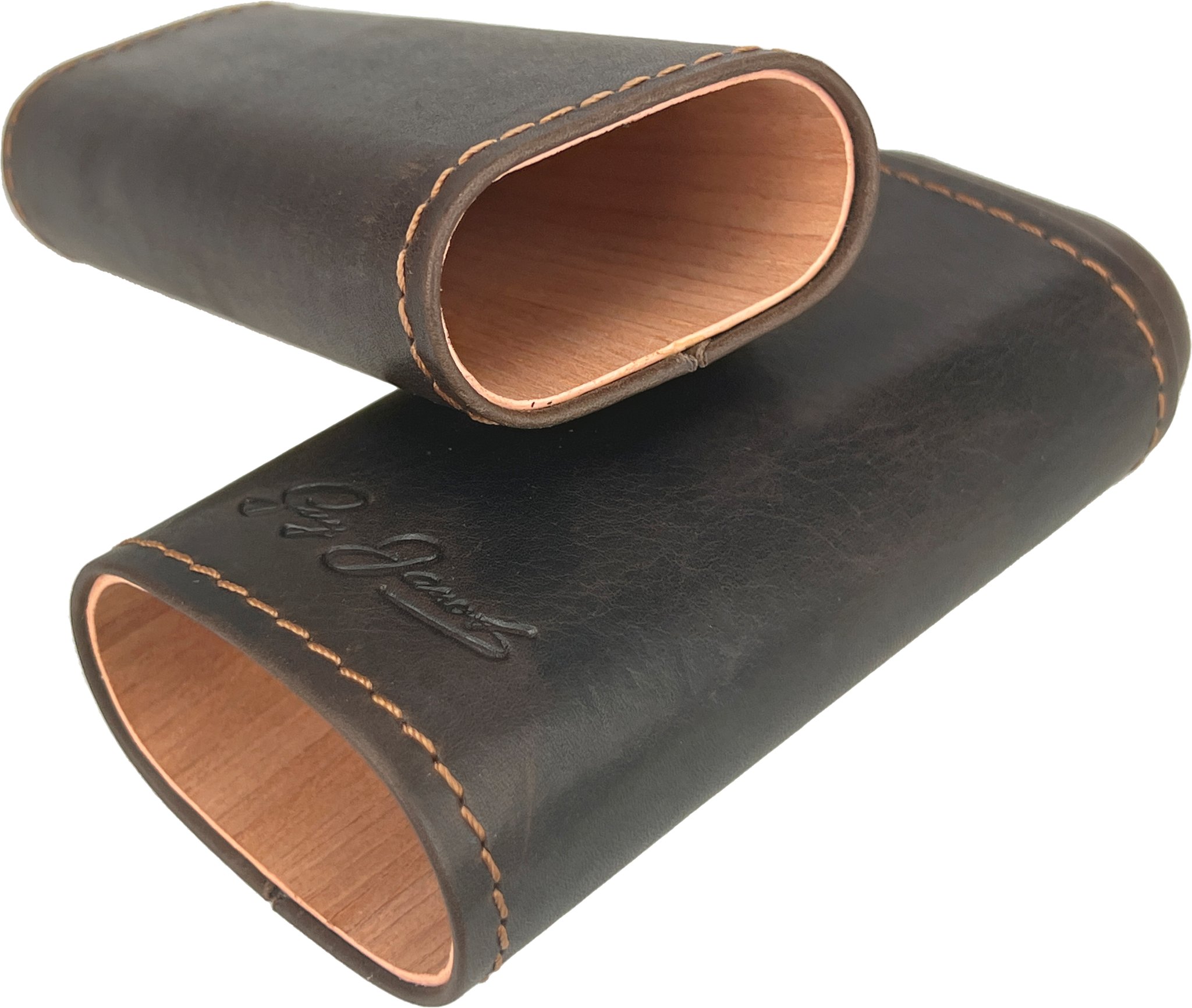 Guy Janot Zigarrenetui Crazy Horse 2er Robusto mit Zedernholz (8811) offen