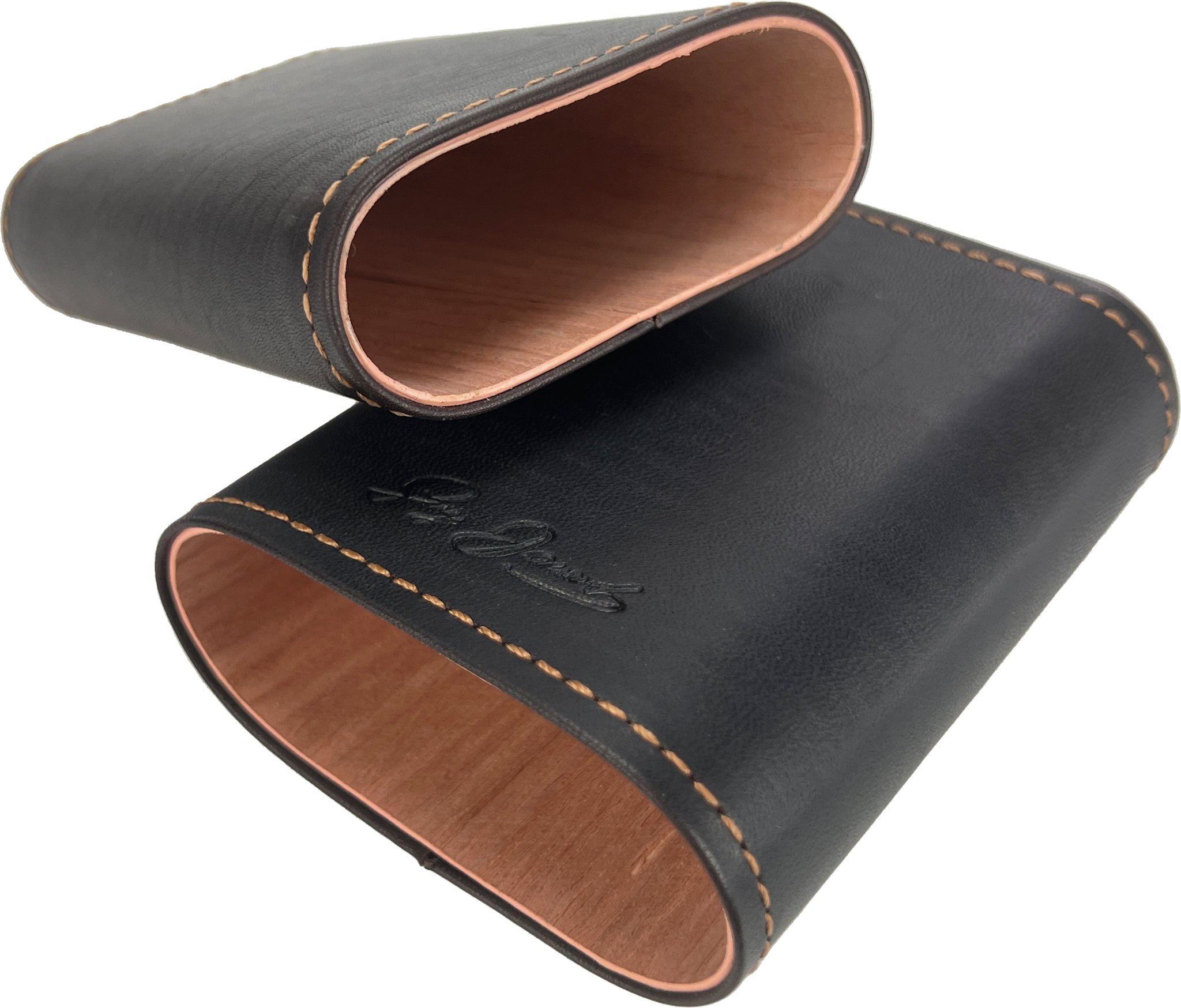 Guy Janot Zigarrenetui Crazy Horse 3er Extra mit Zedernholz (8826) offen