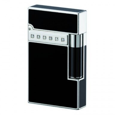 S.T. Dupont Collection Premium 16478 Palladium Chinalack schwarz, 14 Diamanten