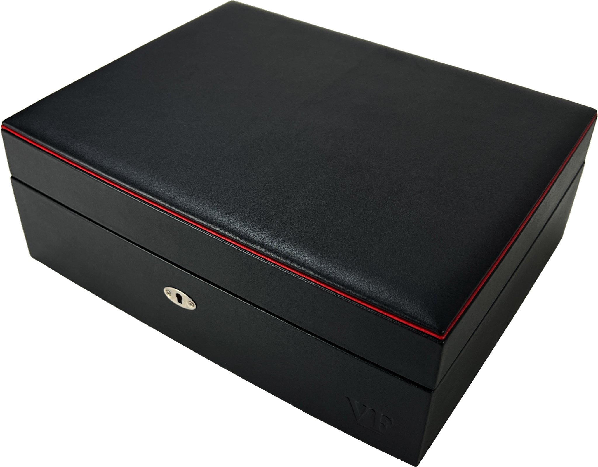 VegaFina Humidor schwarz Leder