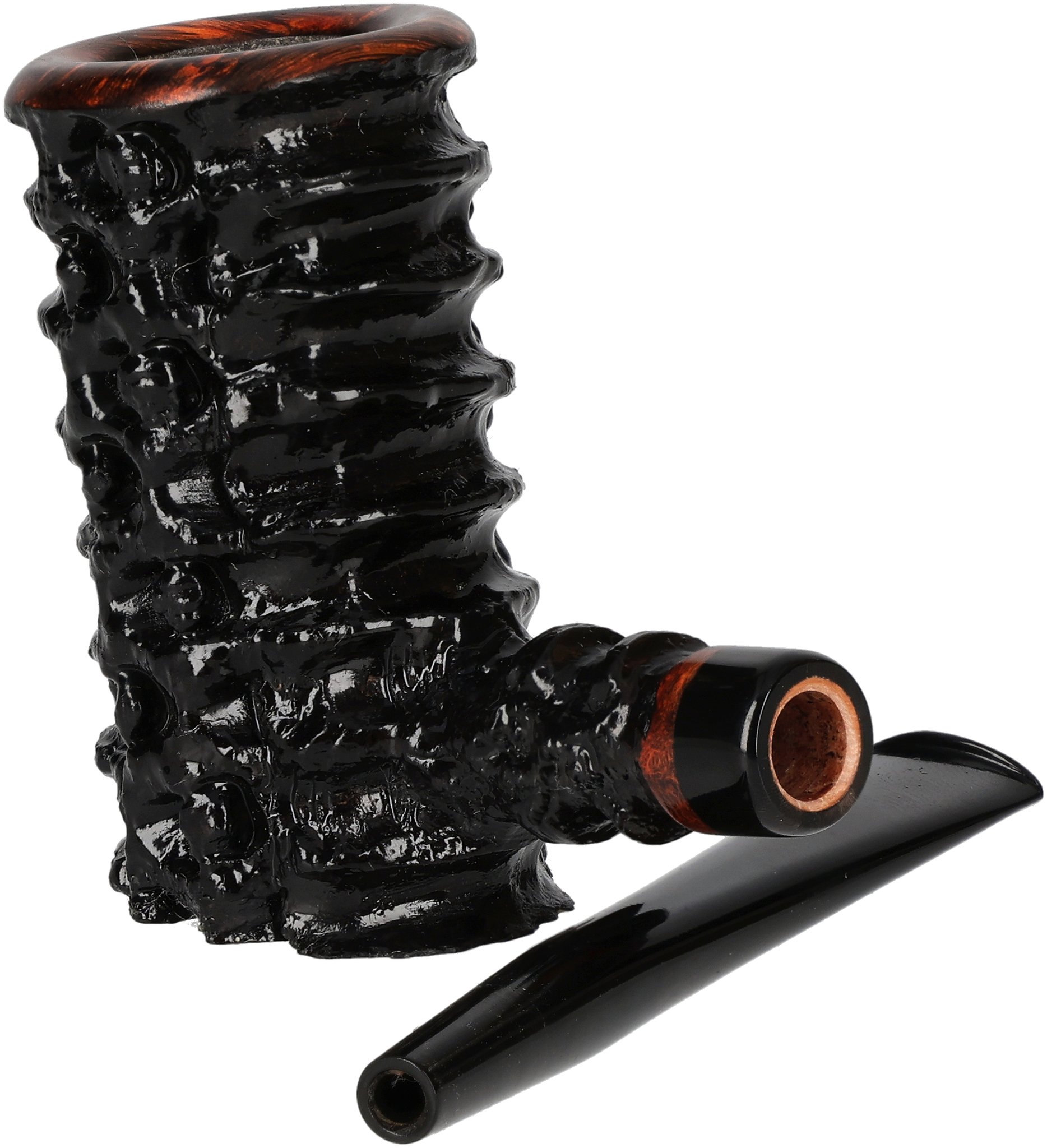 Tom Eltang Freehand Pfeifen Rustic Poker Schwarz_06