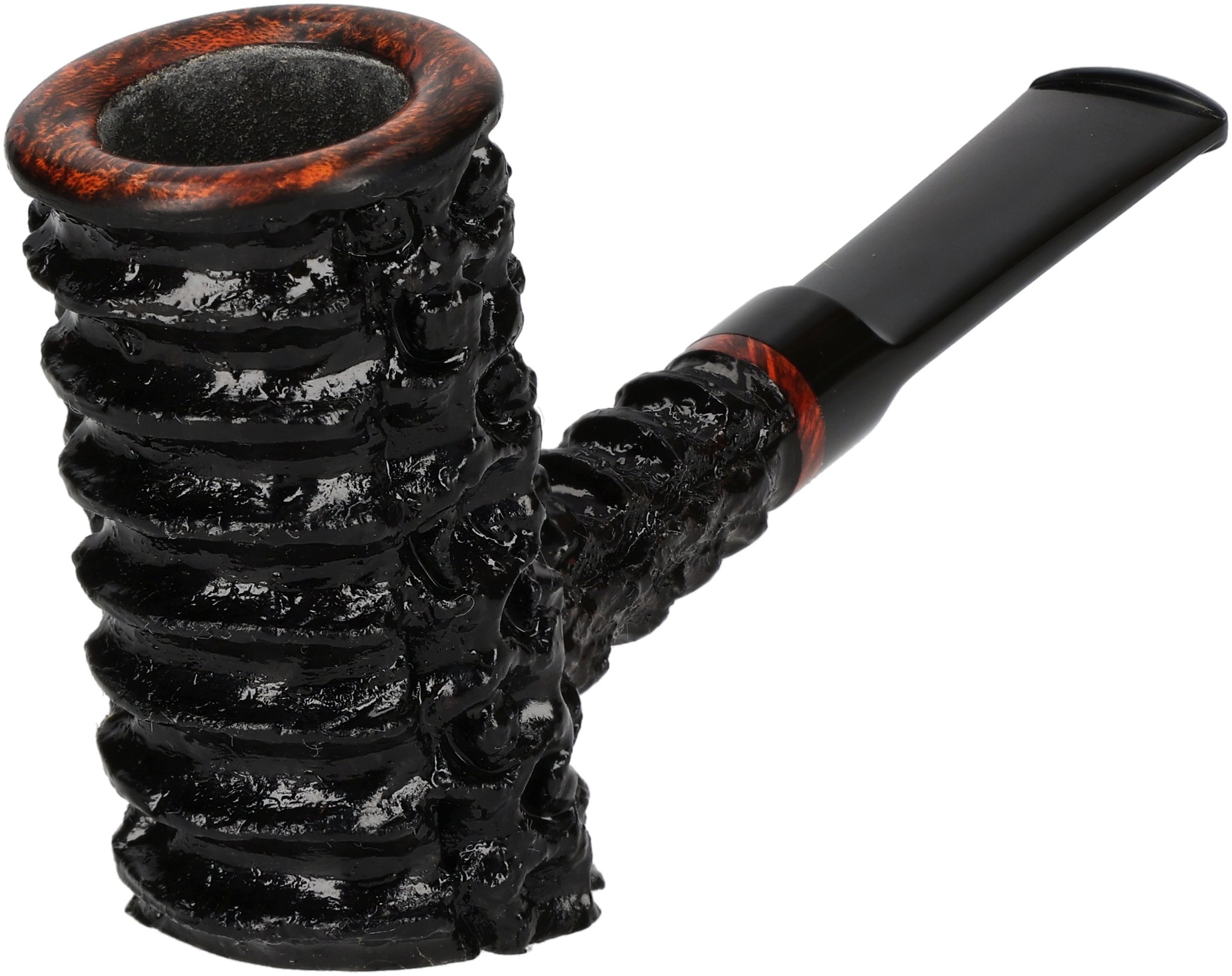 Tom Eltang Freehand Pfeifen Rustic Poker Schwarz_03