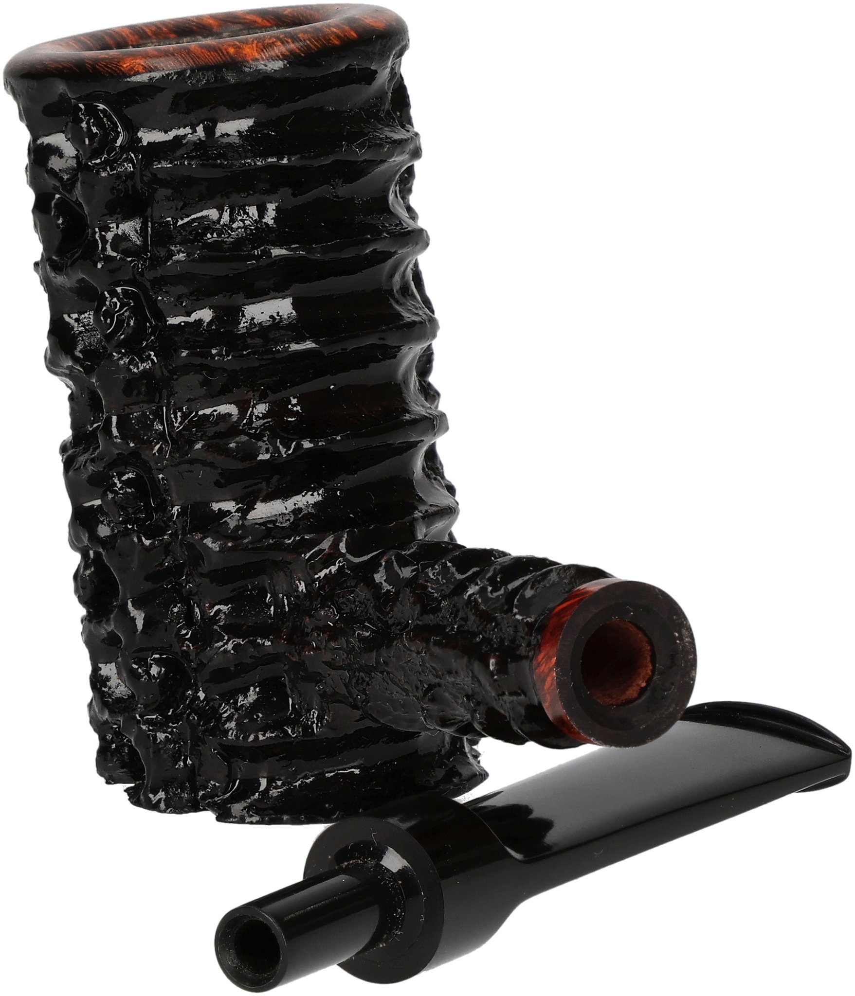 Tom Eltang Freehand Pfeifen Rustic Poker Schwarz_06