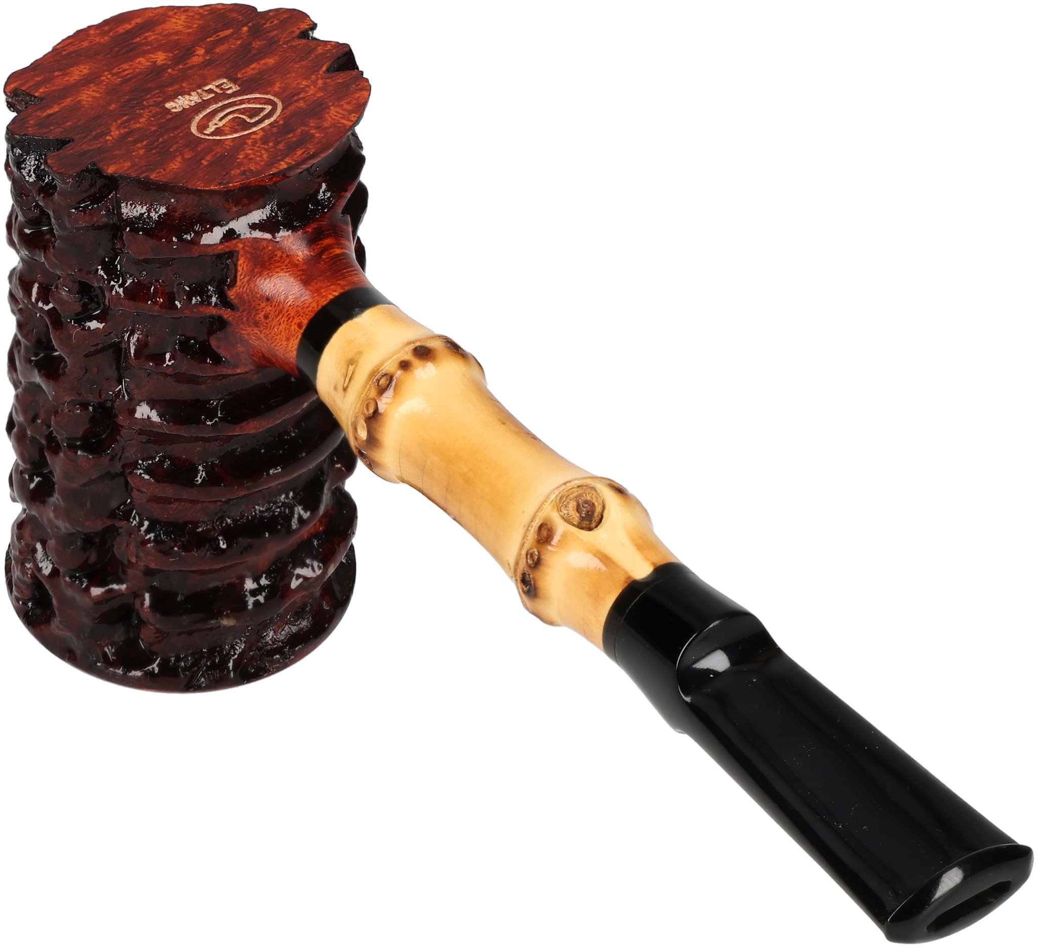 Tom Eltang Freehand Pfeifen Rustic Poker Dunkelbraun Bambus_05