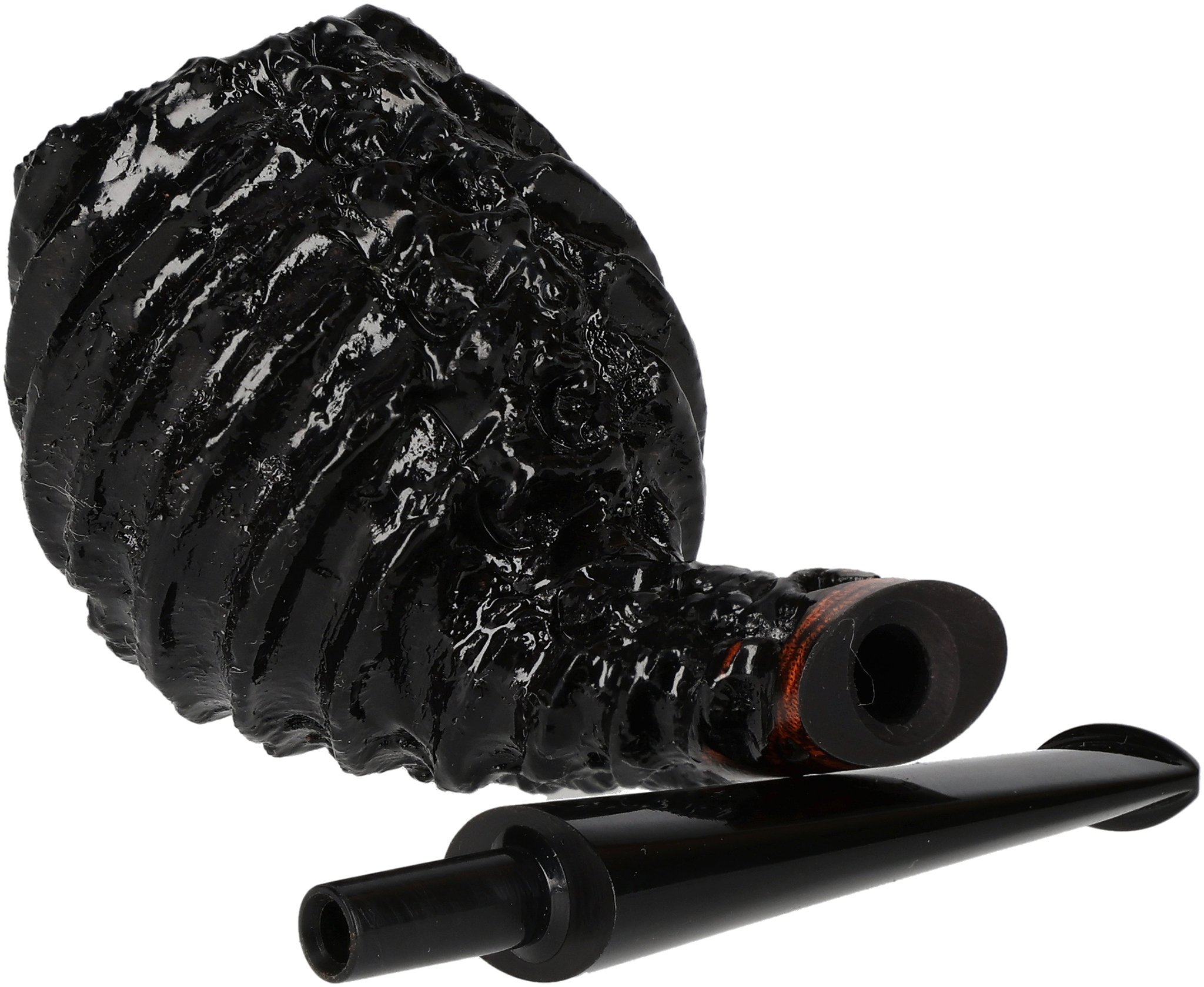 Tom Eltang Freehand Pfeifen Rustic Devils Anse Schwarz_06