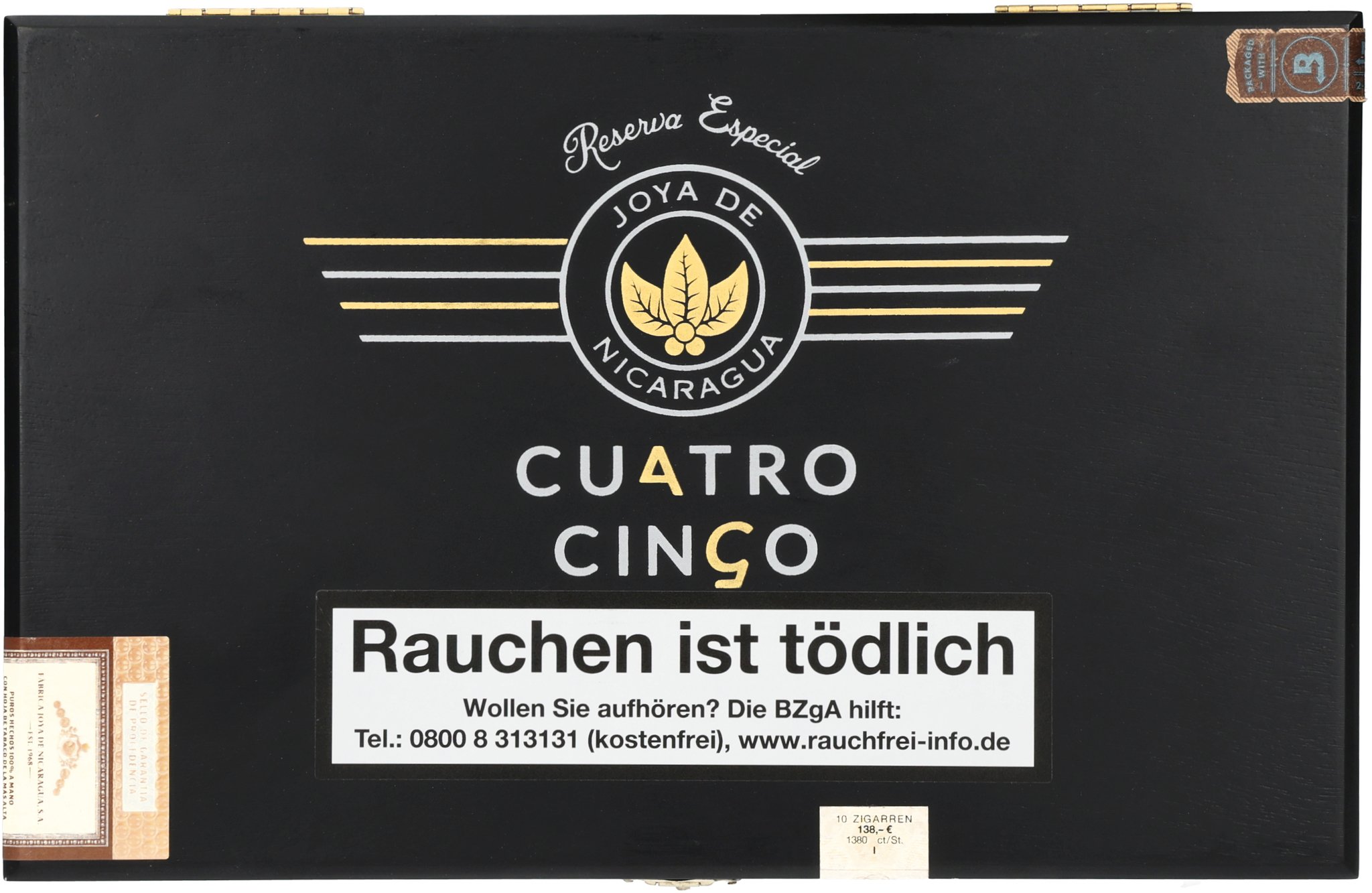 Joya de Nicaragua Cuatro Cinco Doble Robusto_Kiste Frontal