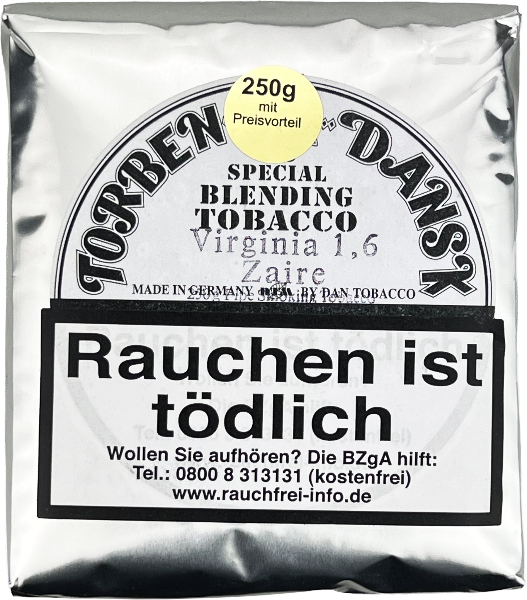 Torben Dansk Virginia 1,6 Zaire 250g Pouch