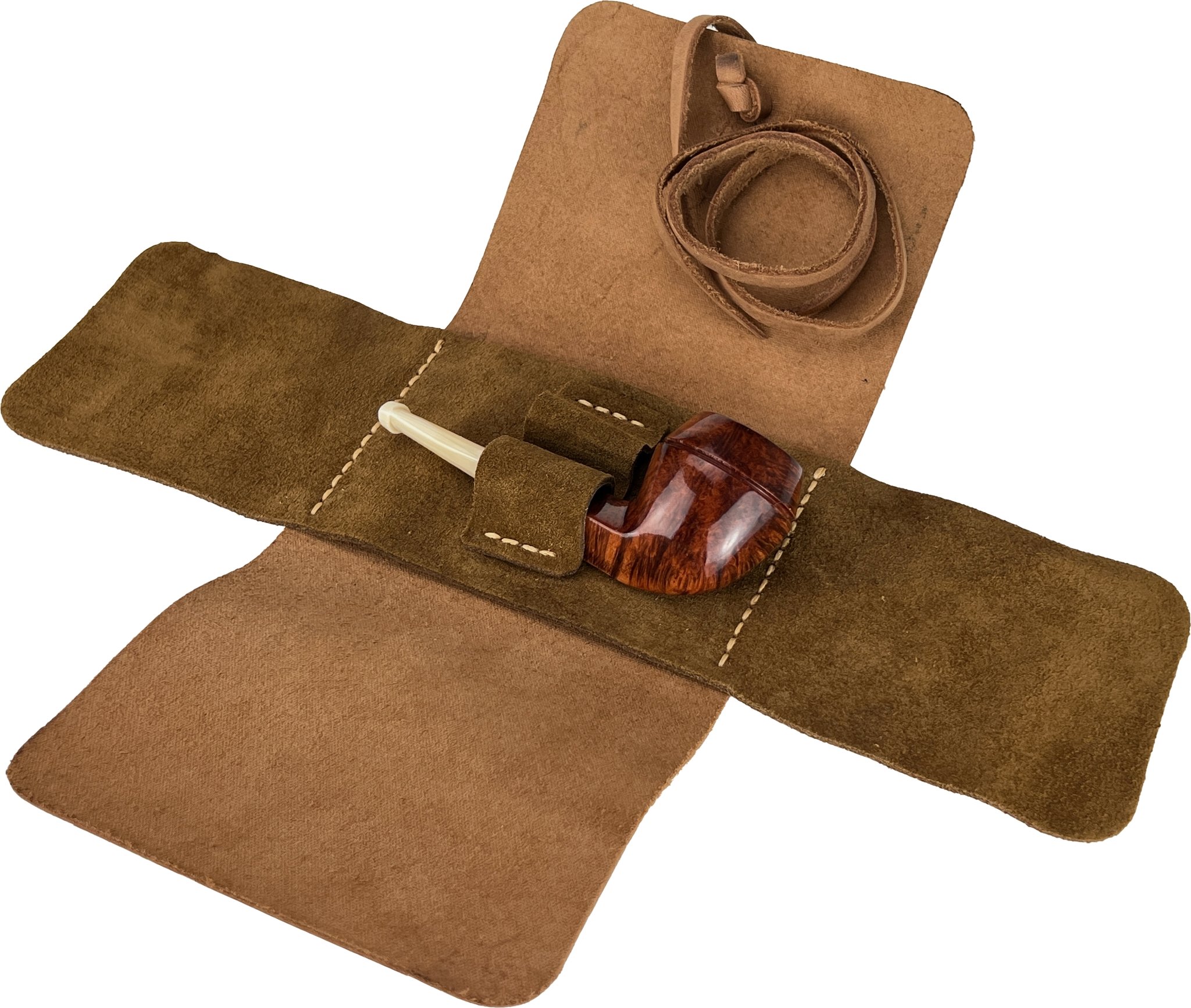 457 tan polish horn stem mit Tasche