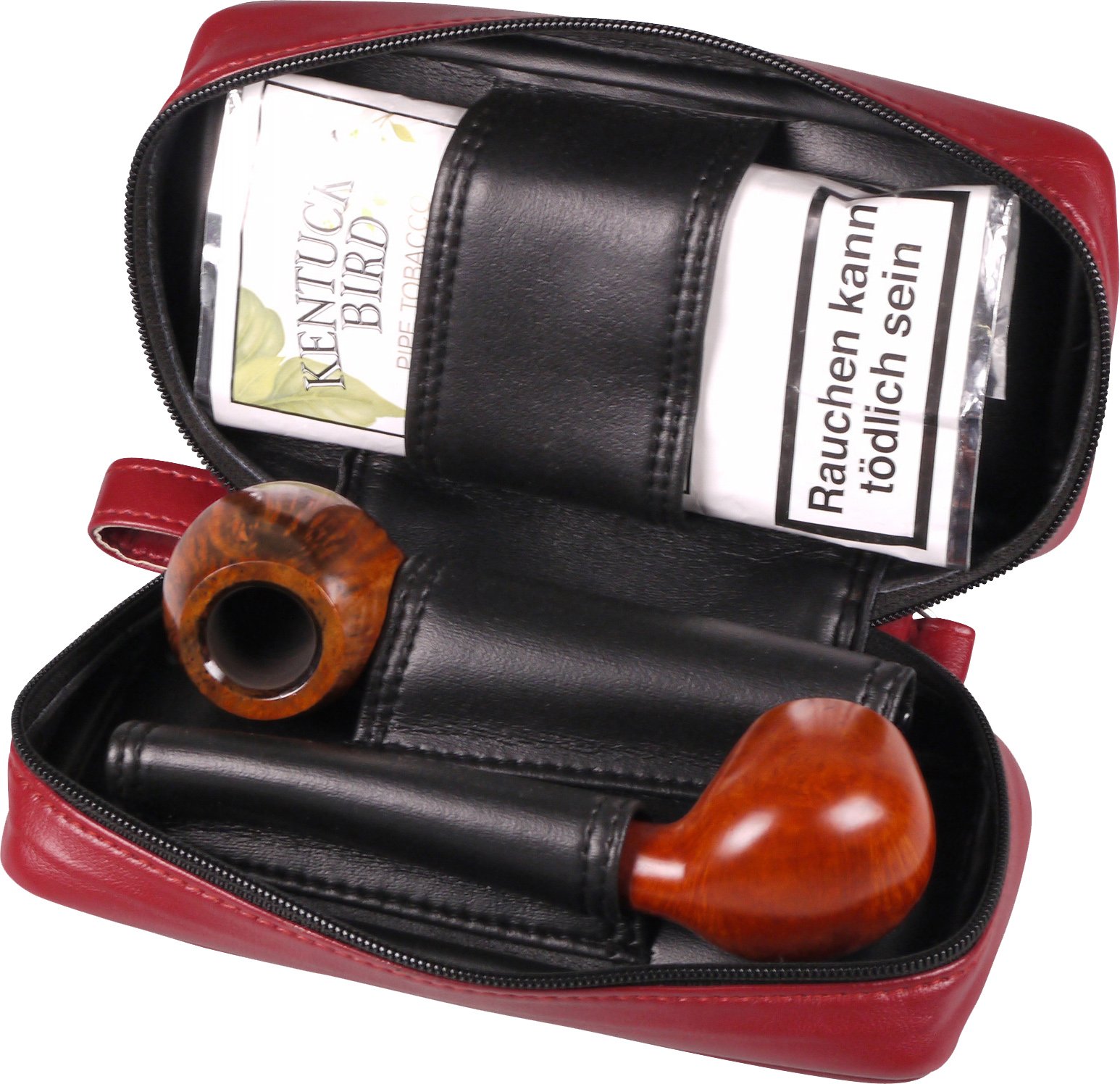 Classic Pfeifentaschen 2er Lederoptik rot (632014) Stimmungsbild