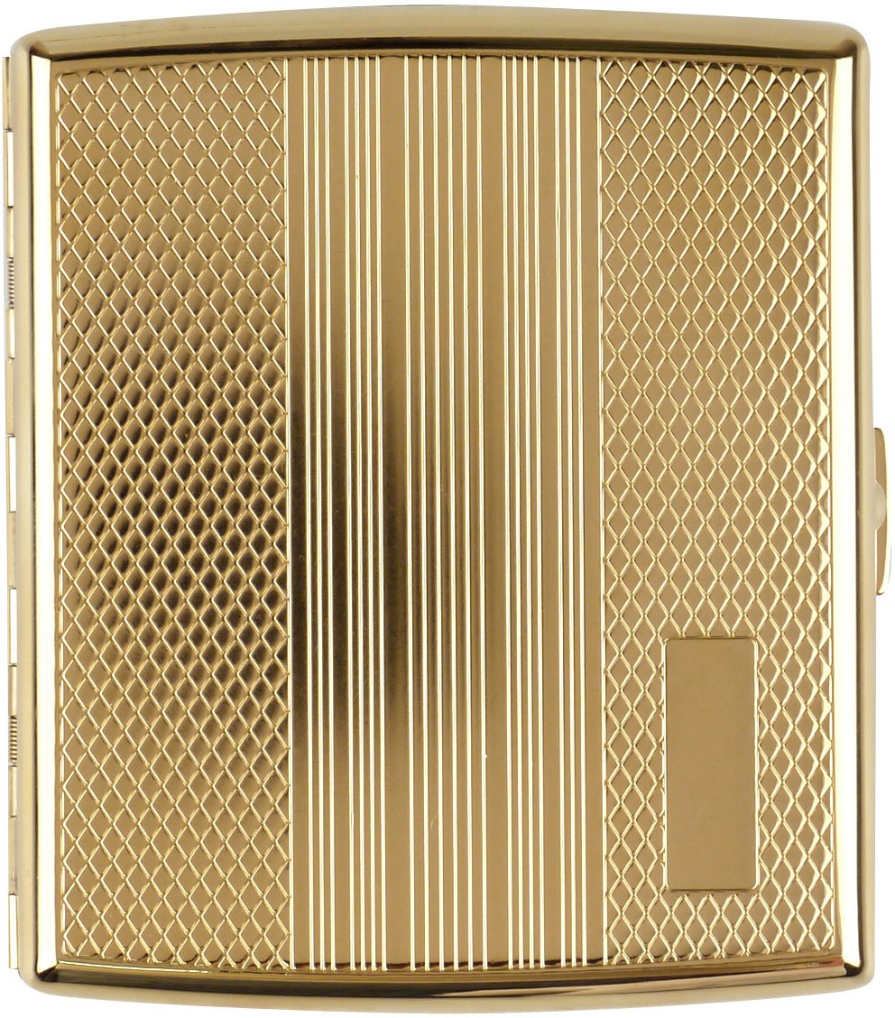 Jean Claude Etui 20er Metall Streifen Rauten goldin (600914)