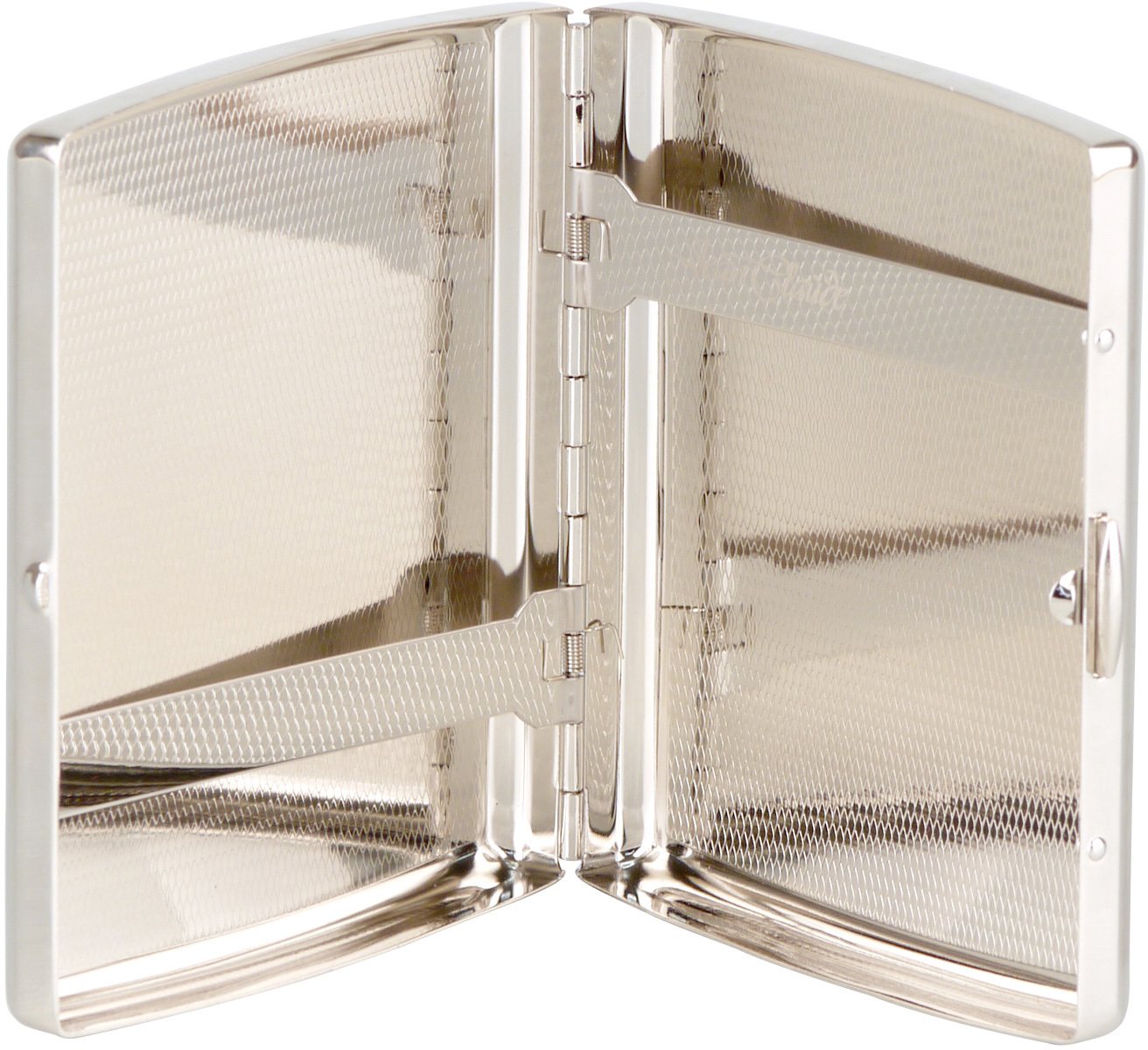 Jean Claude Etui 20er JC Metall nickel gebürstet mit Ornament seitich (600921)