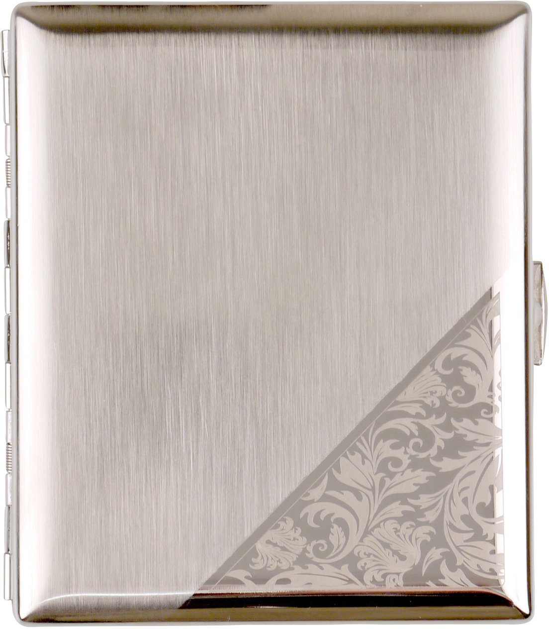 Jean Claude Etui 20er JC Metall nickel gebürstet mit Ornament Ecke (600922)