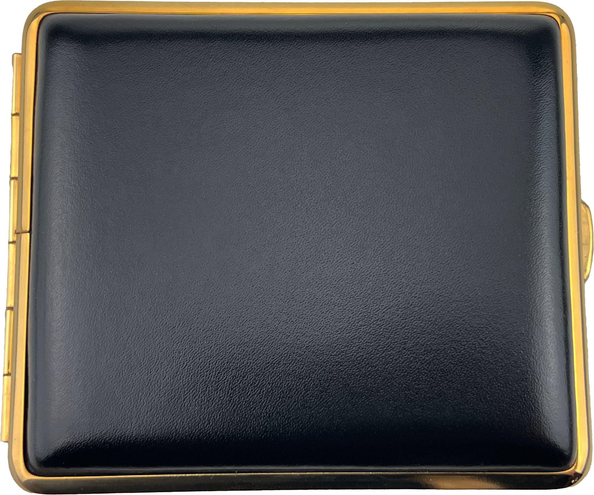 Hofe Manufaktur Zigarilloetui 18er Soft-Leder schwarz Rahmen vergoldet (605605)