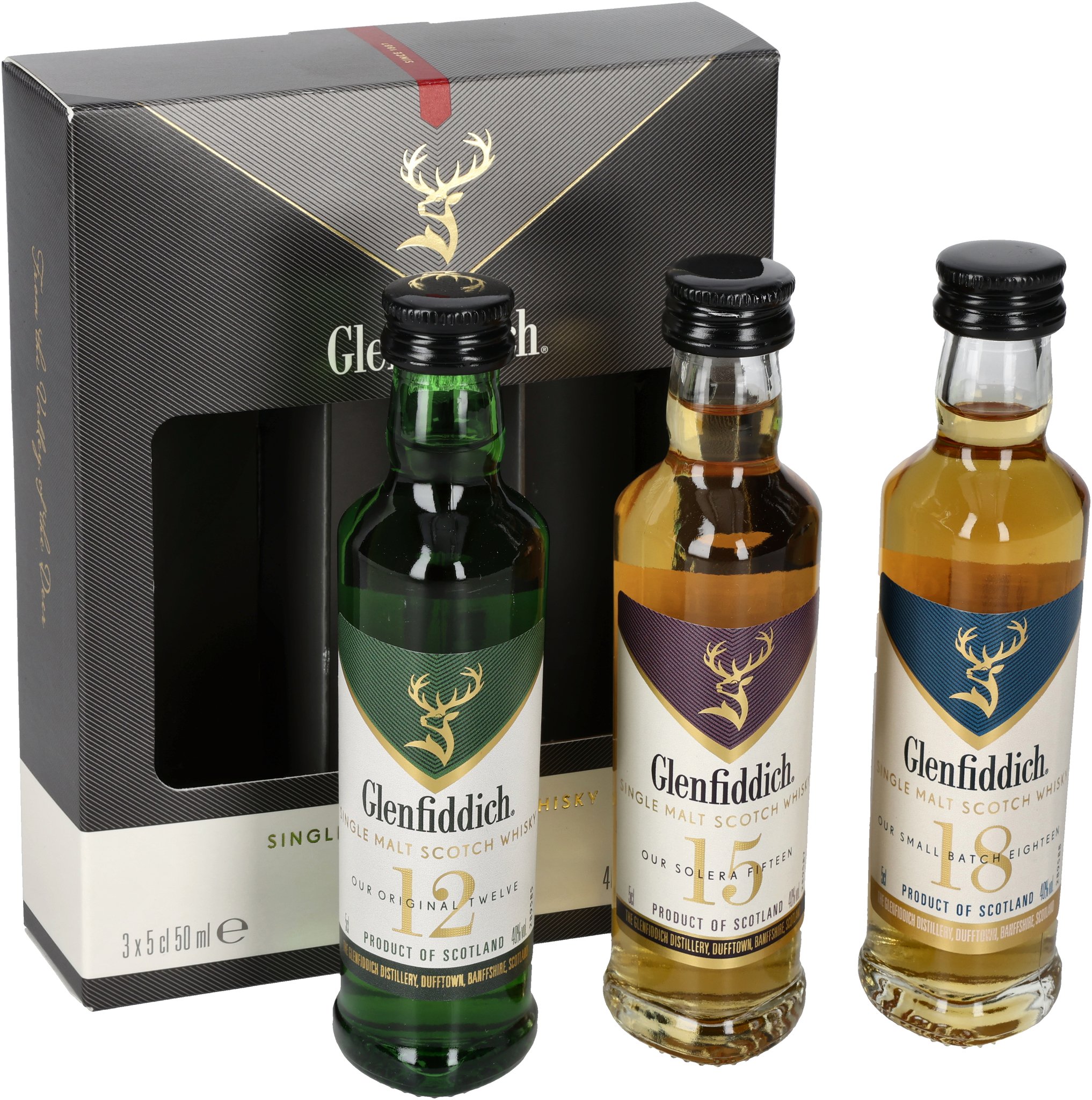 Glenfiddich Probierset 3x5cl open