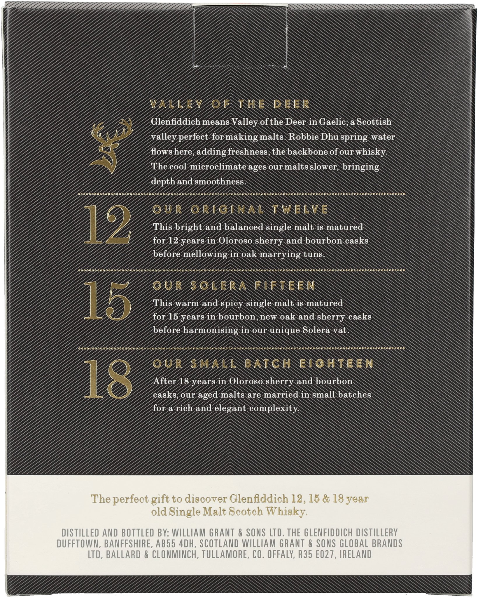Glenfiddich Probierset 3x5cl Verpackung Rückseite