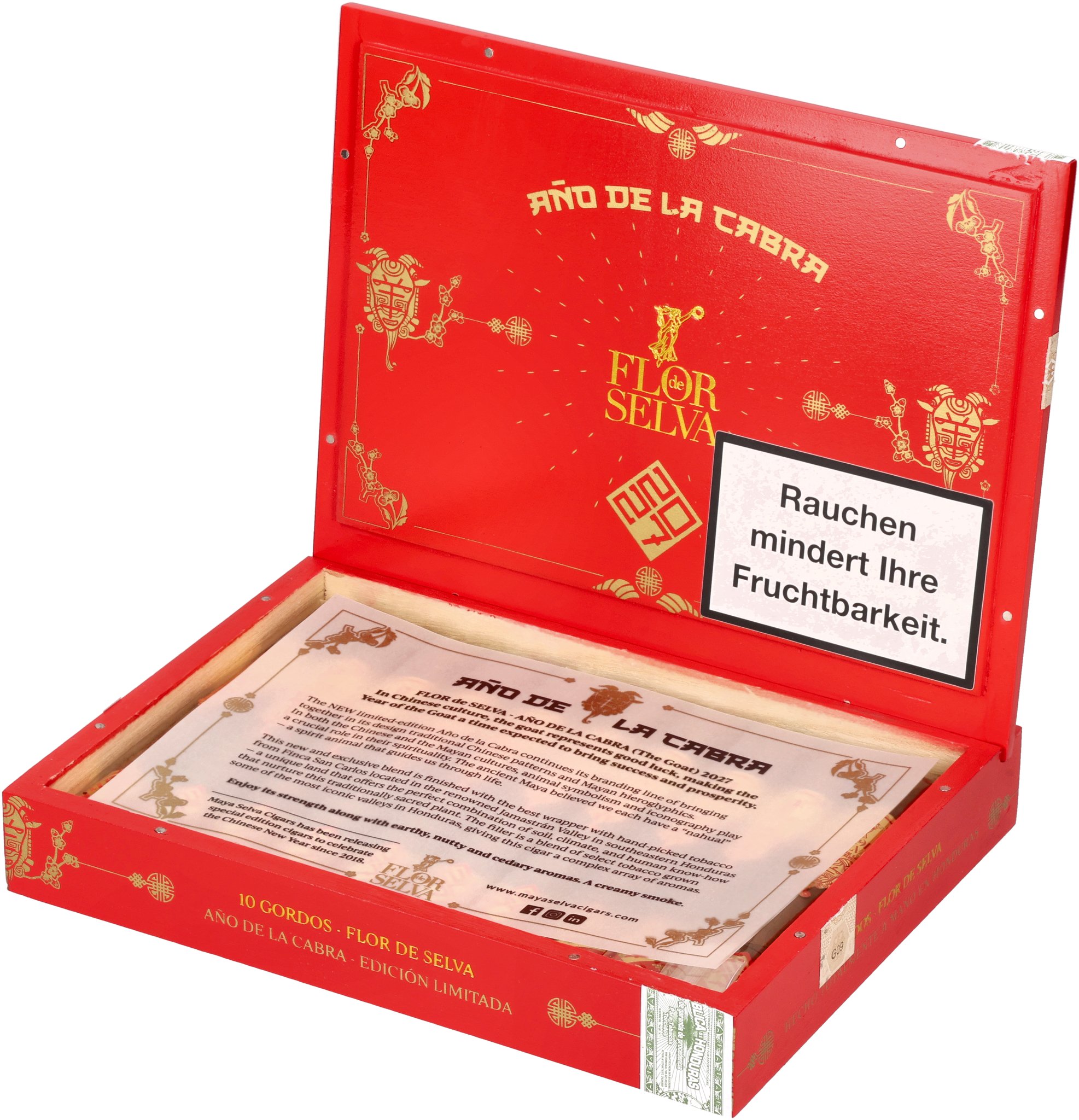 Flor de Selva LE 2026 Year of the Goat box offen mit Flyer