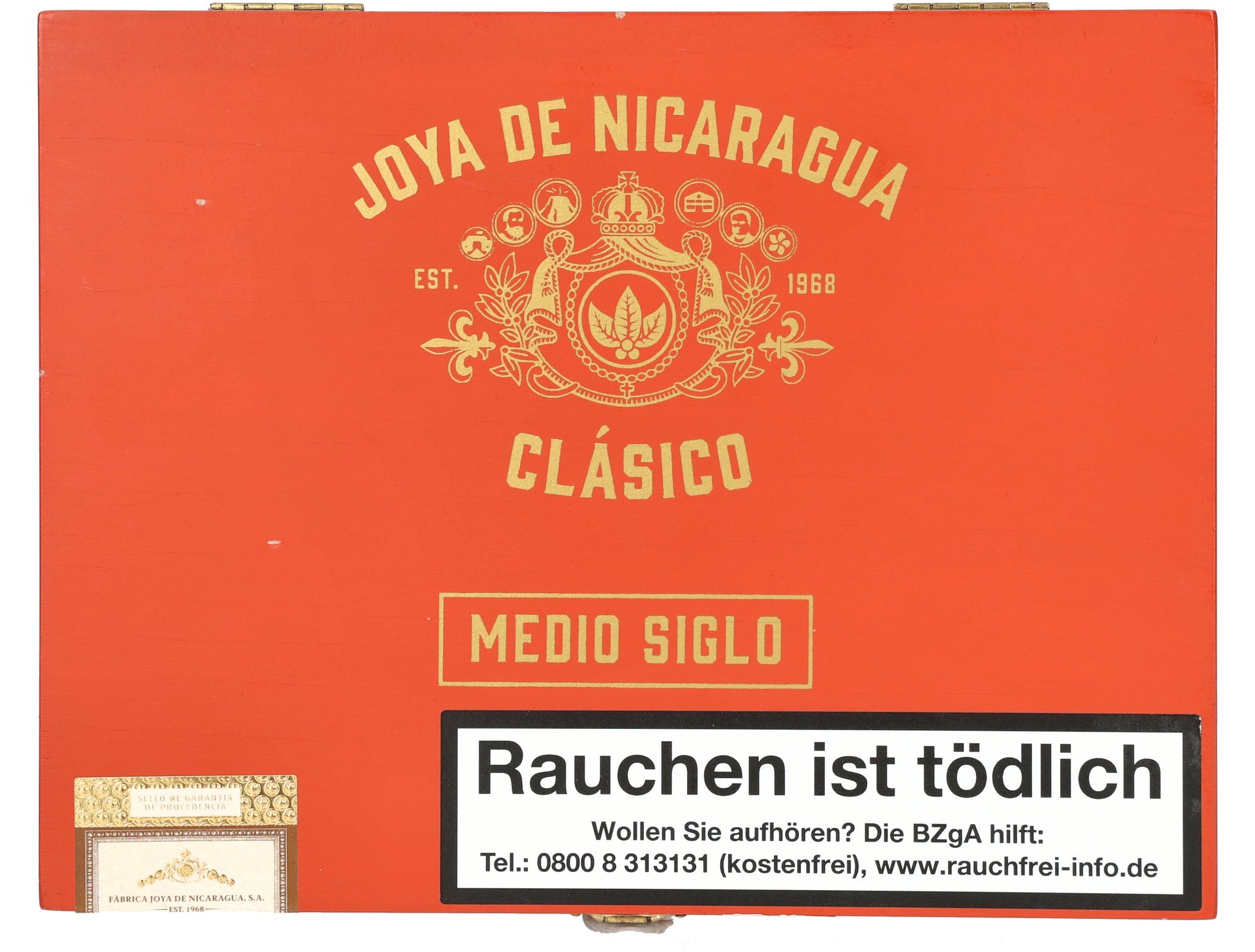  Joya de Nicaragua Clasico Medio Siglo Numero 6_Kiste Frontal