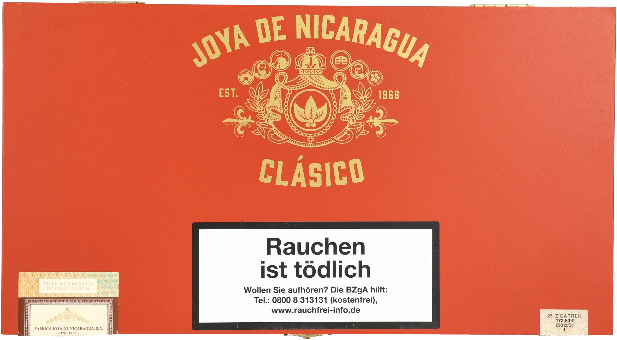 Joya de Nicaragua Clasico Medio Siglo Robusto_Kiste Frontal