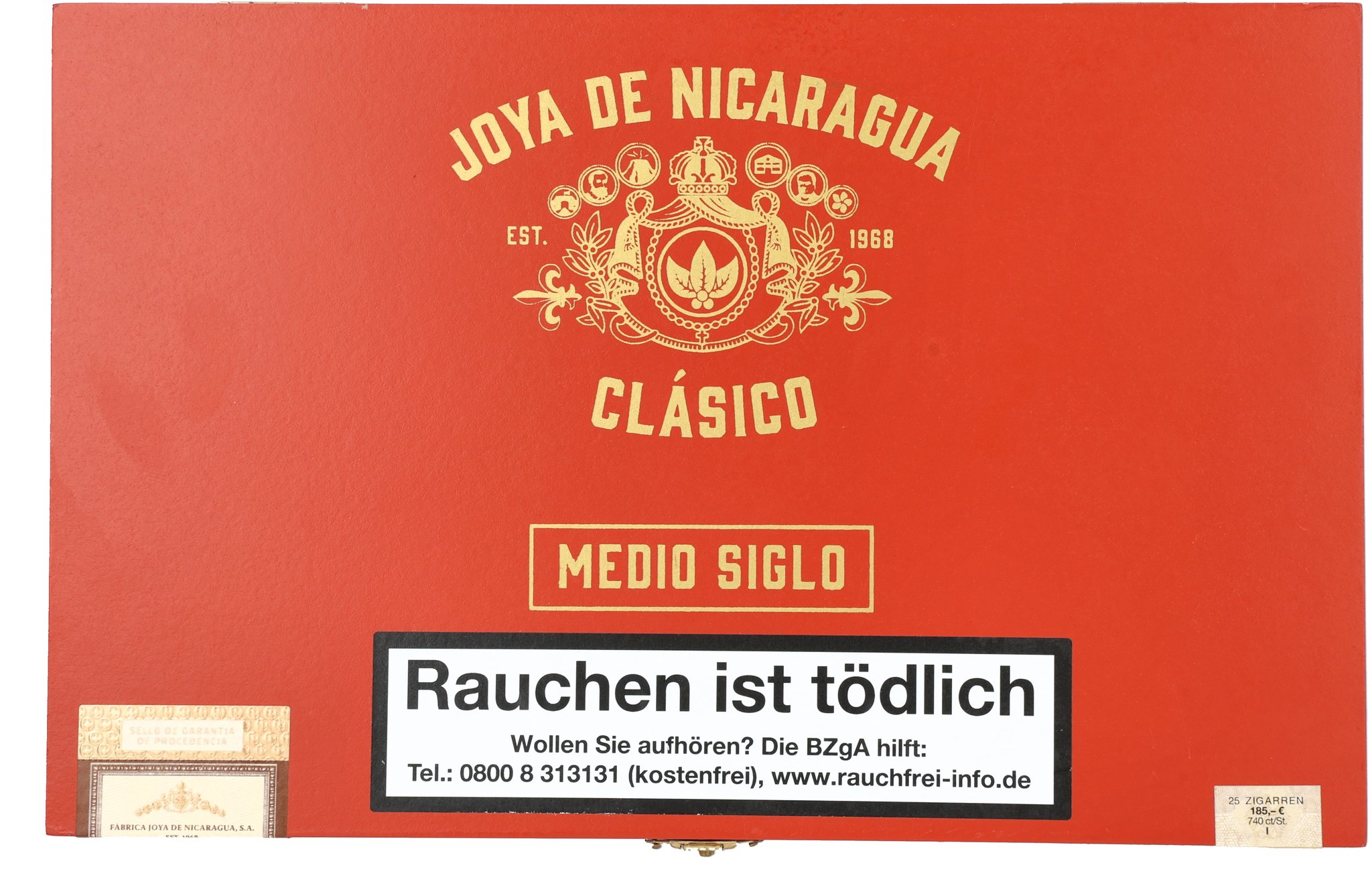 Joya de Nicaragua Clasico Medio Siglo Toro_Kiste Frontal