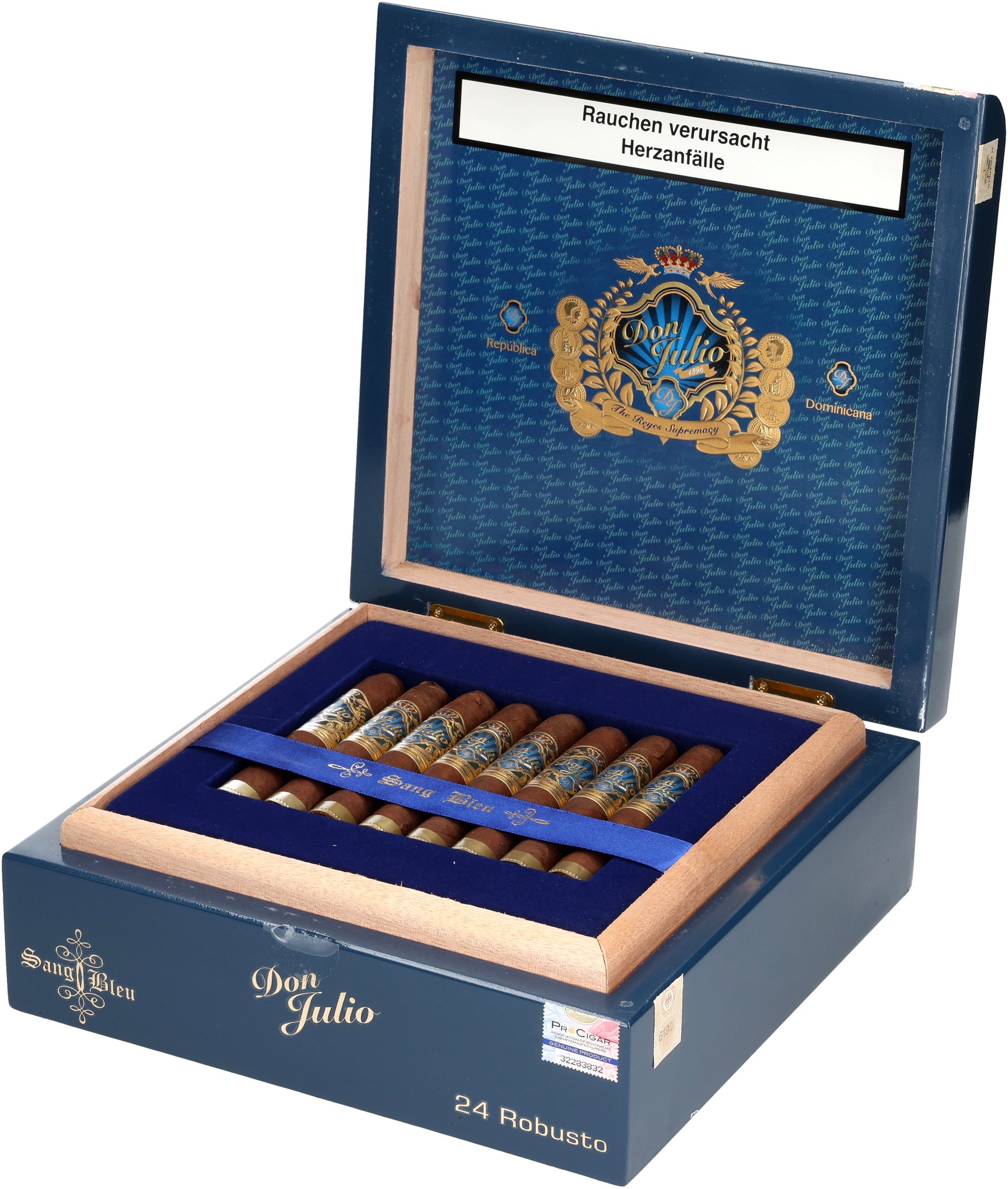 Sang Bleu Robusto Kiste offen