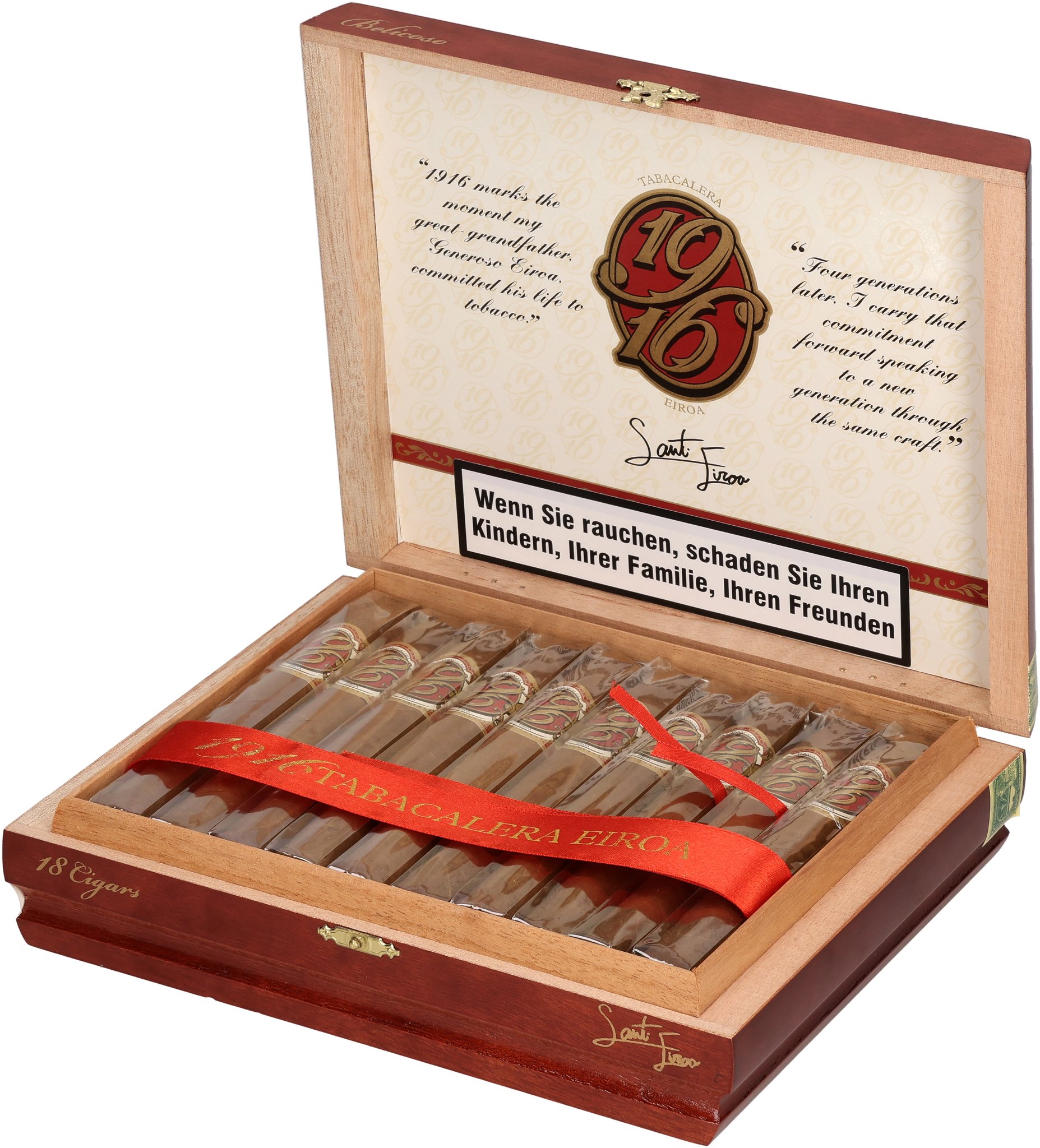 1916 Tabacalera Eiroa Belicoso box open