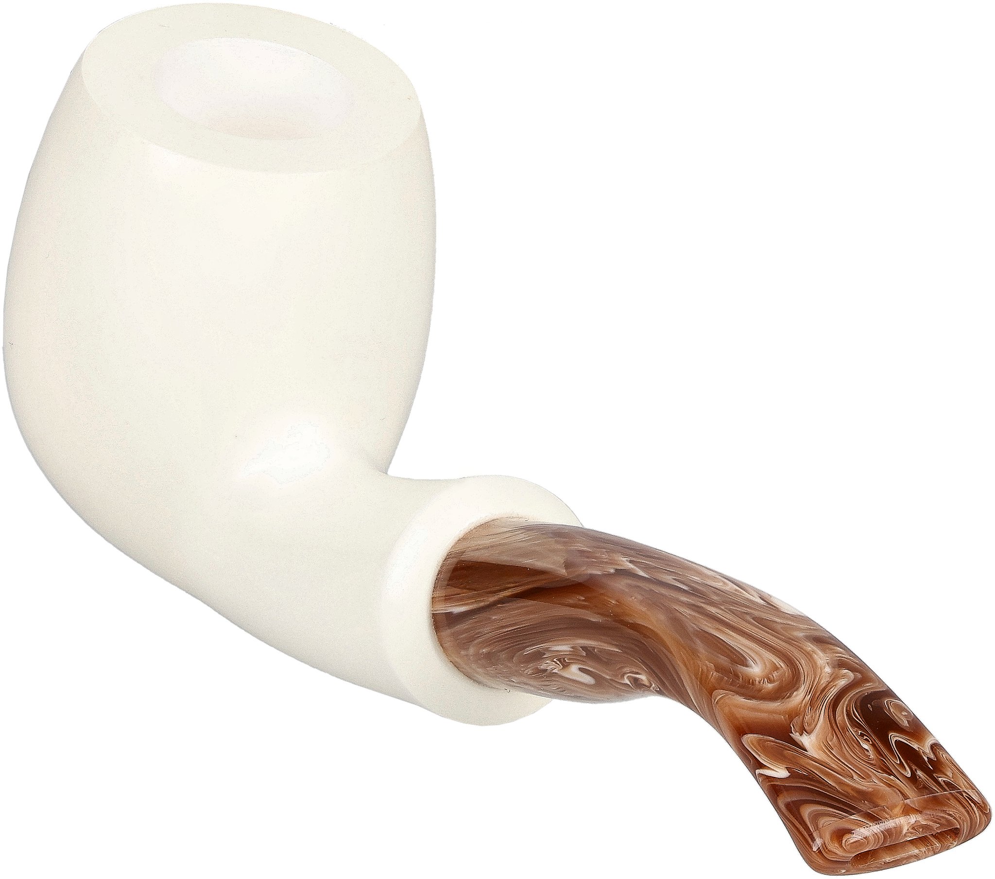 White Pipes Meerschaum Bent Groß_02