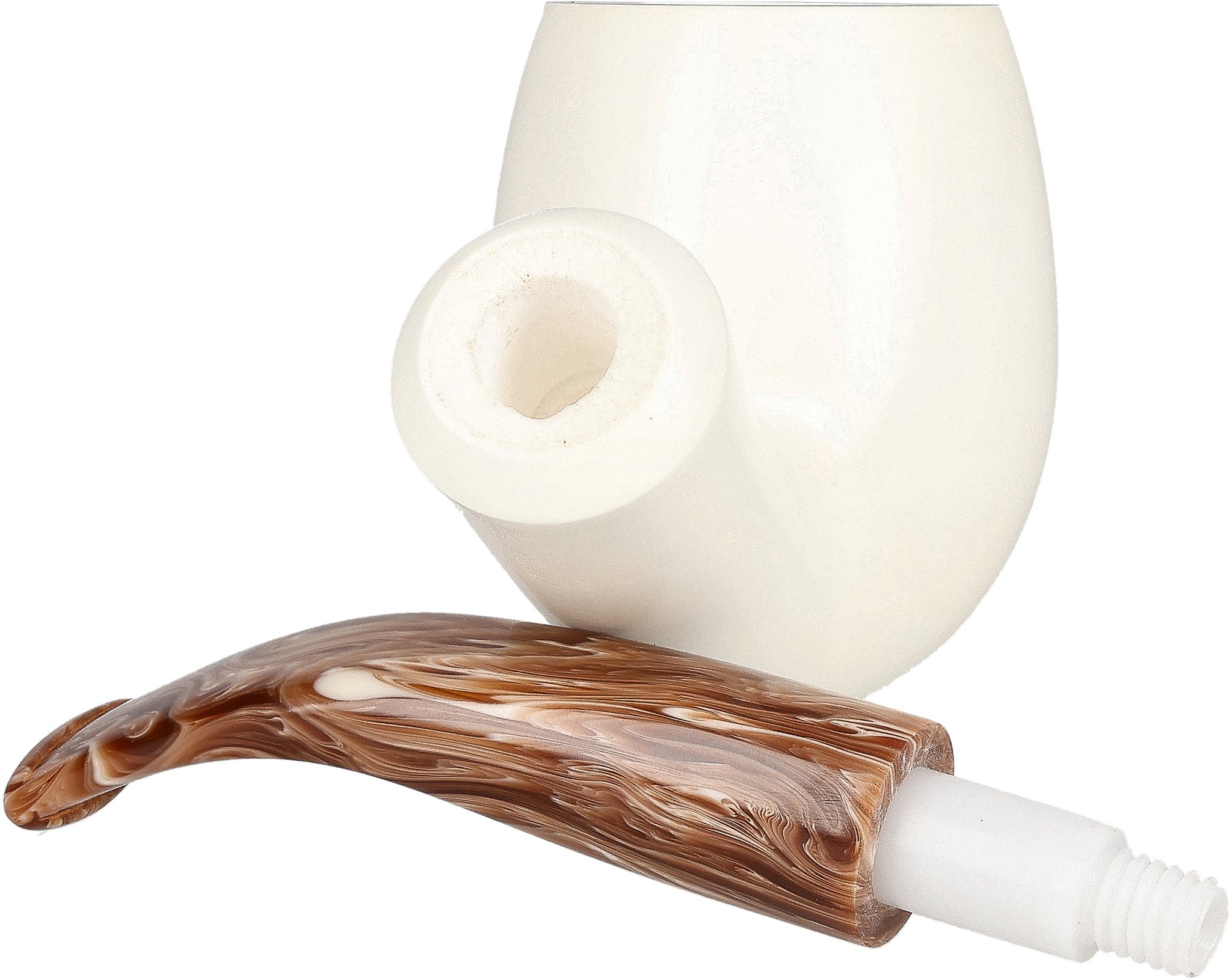 White Pipes Meerschaum Bent Groß_06