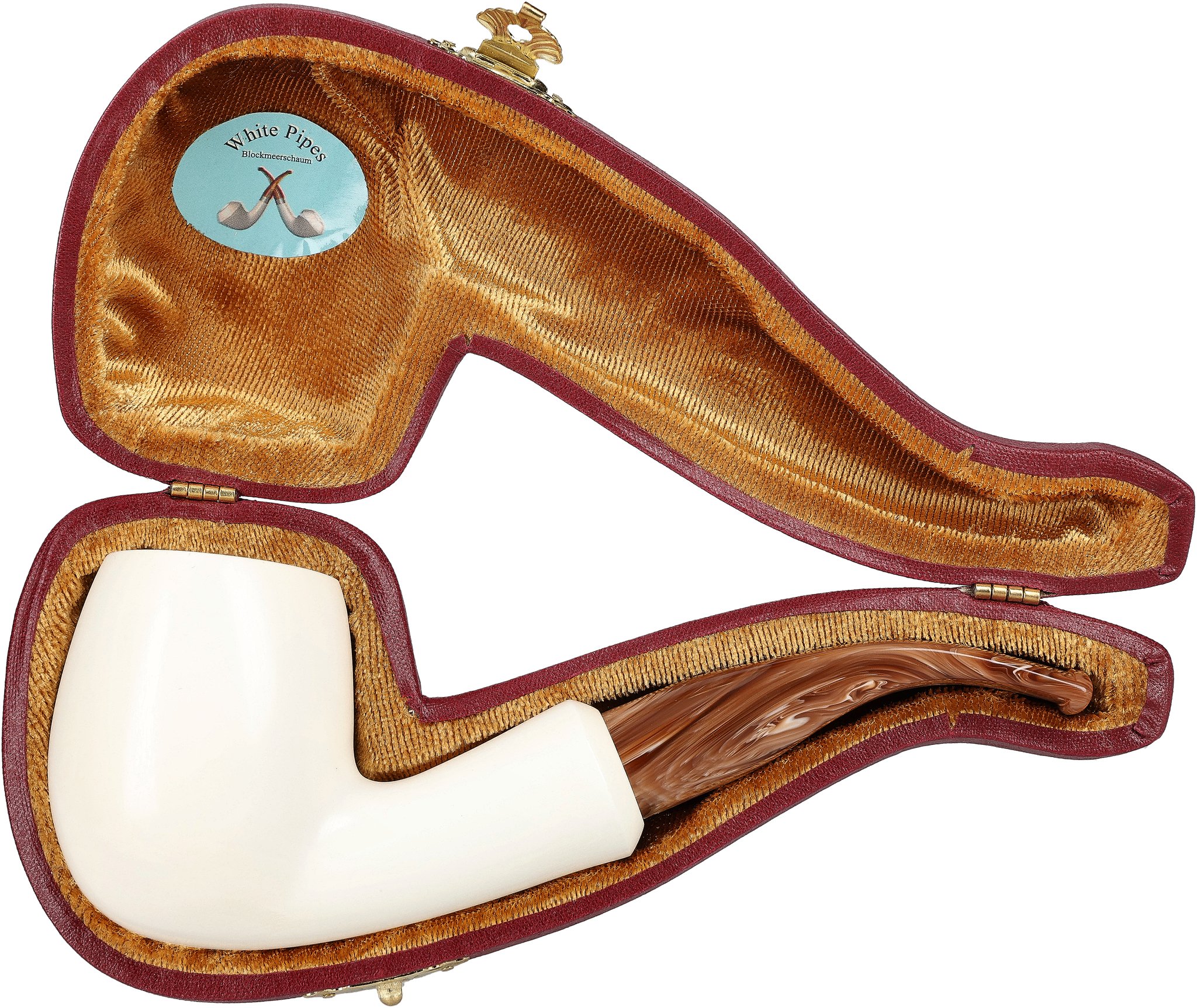 White Pipes Meerschaum Bent Groß_07