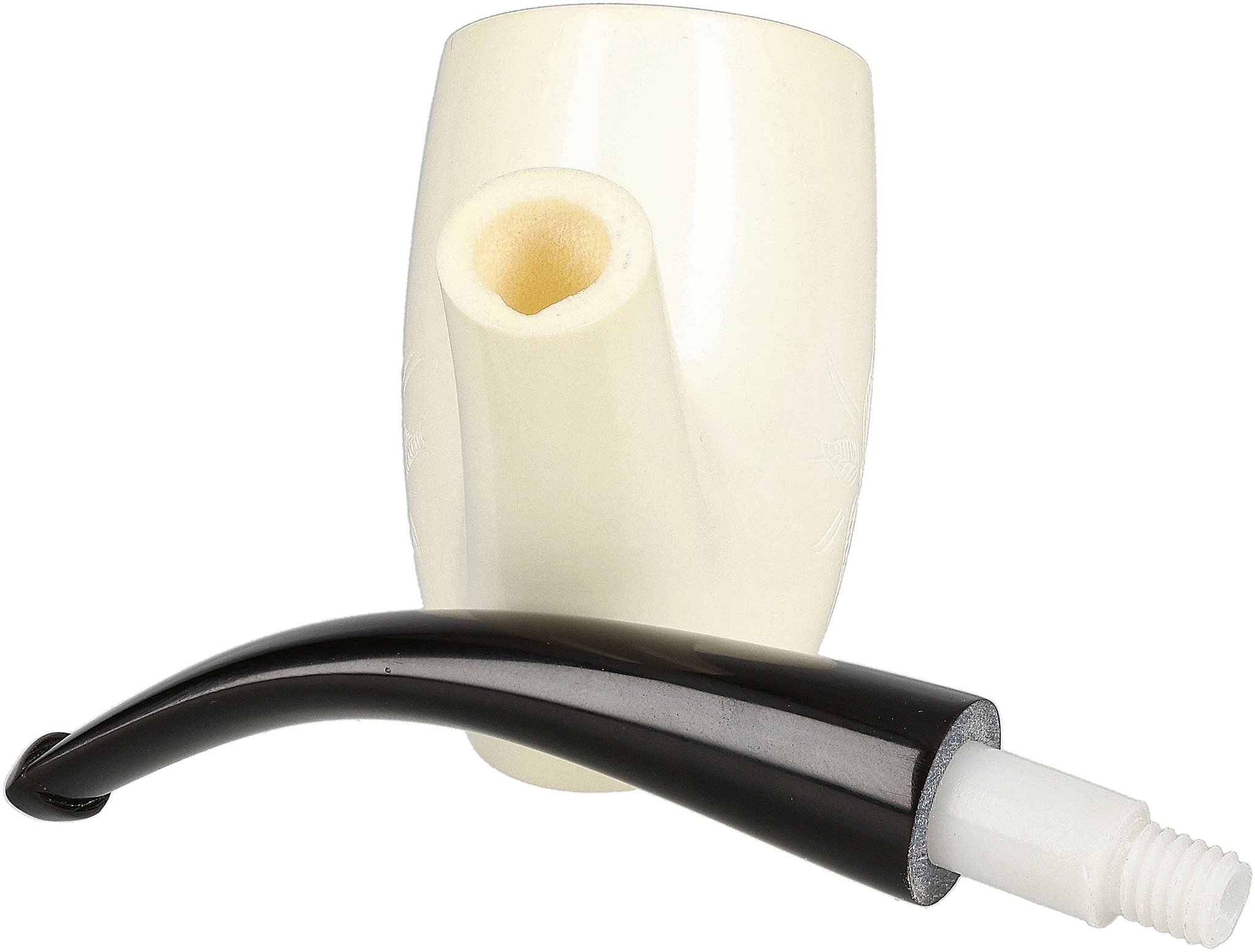 White Pipes Meerschaum Bent Groß_06