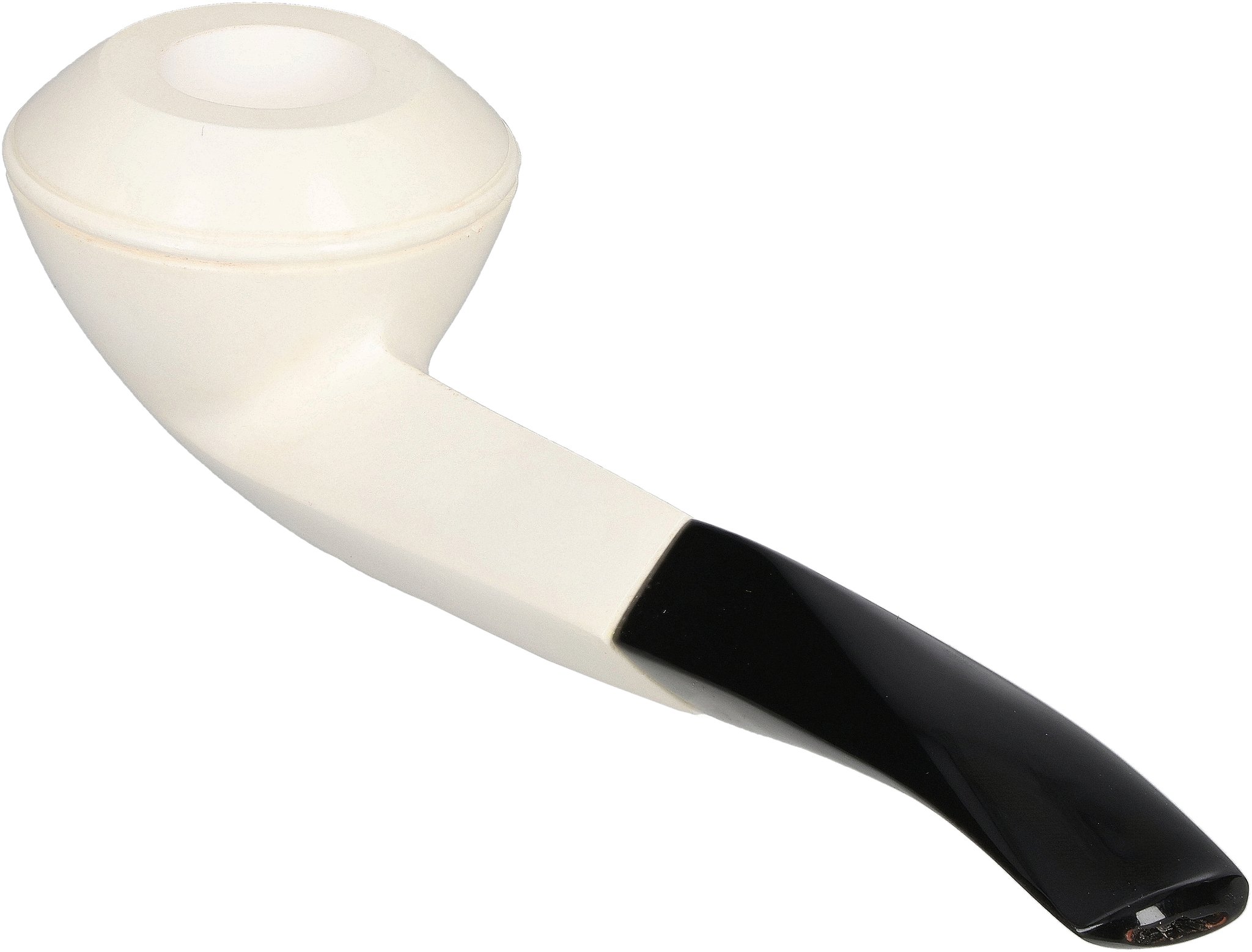 White Pipes Meerschaum Bent Rhodesian Groß_02