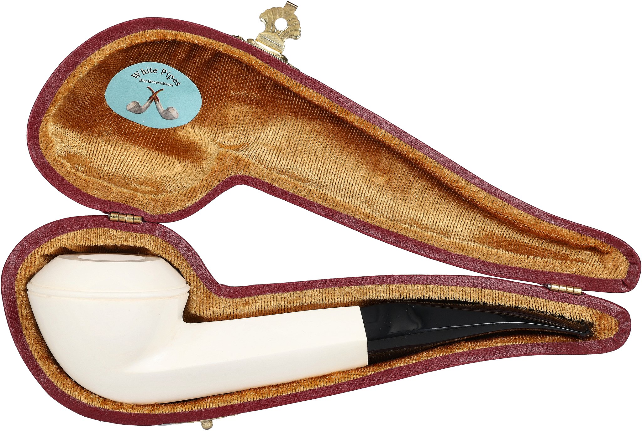 White Pipes Meerschaum Bent Rhodesian Groß_07