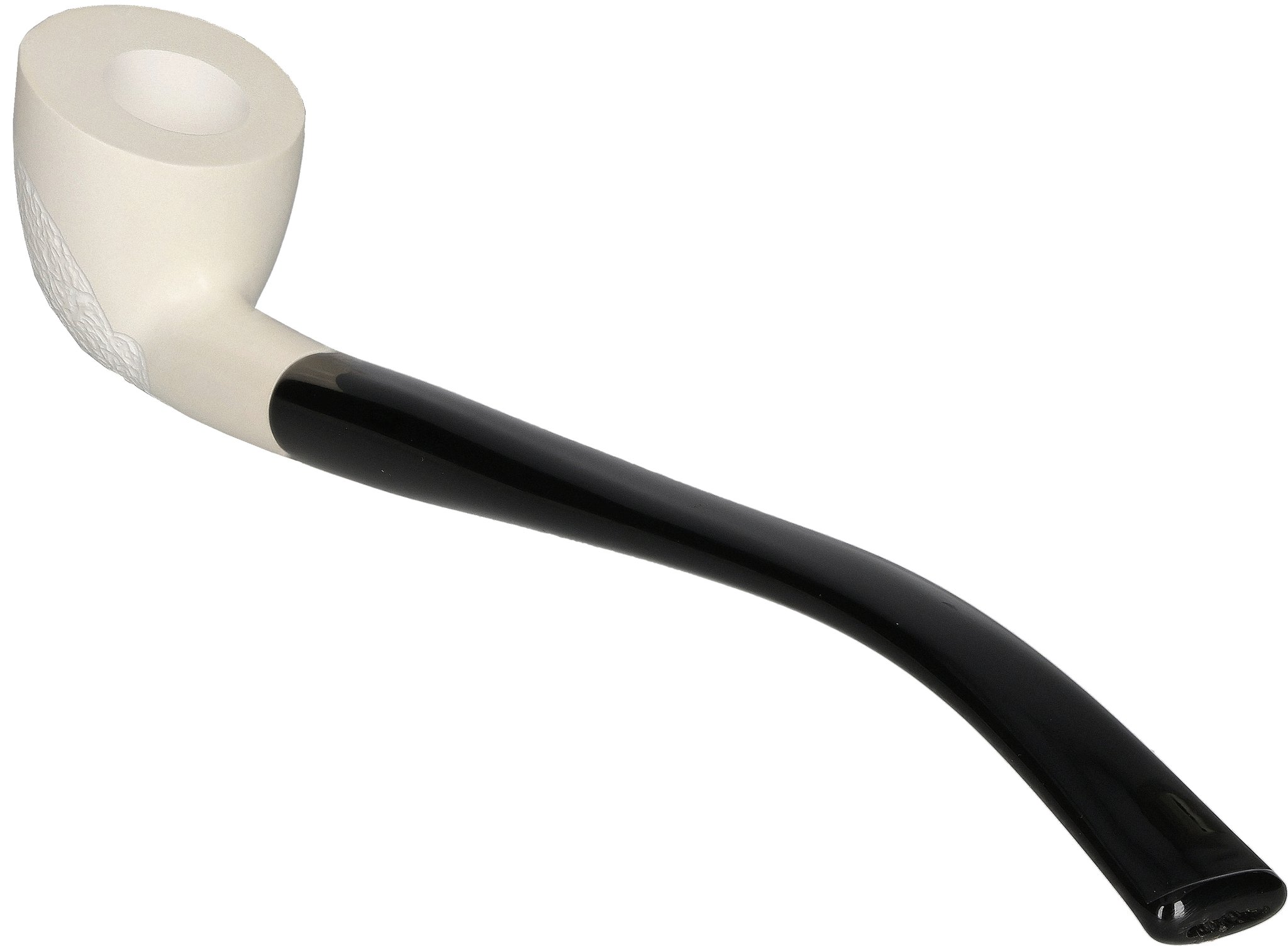 White Pipes Meerschaum Churchwarden Bent Dublin Teilrustiziert_02