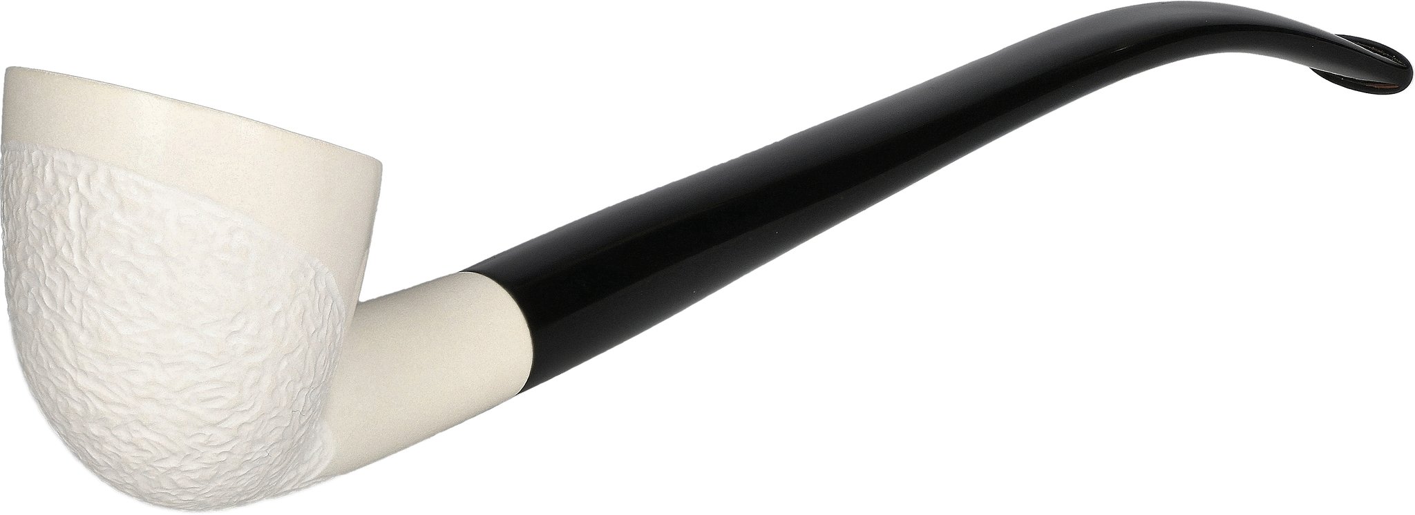 White Pipes Meerschaum Churchwarden Bent Dublin Teilrustiziert_03