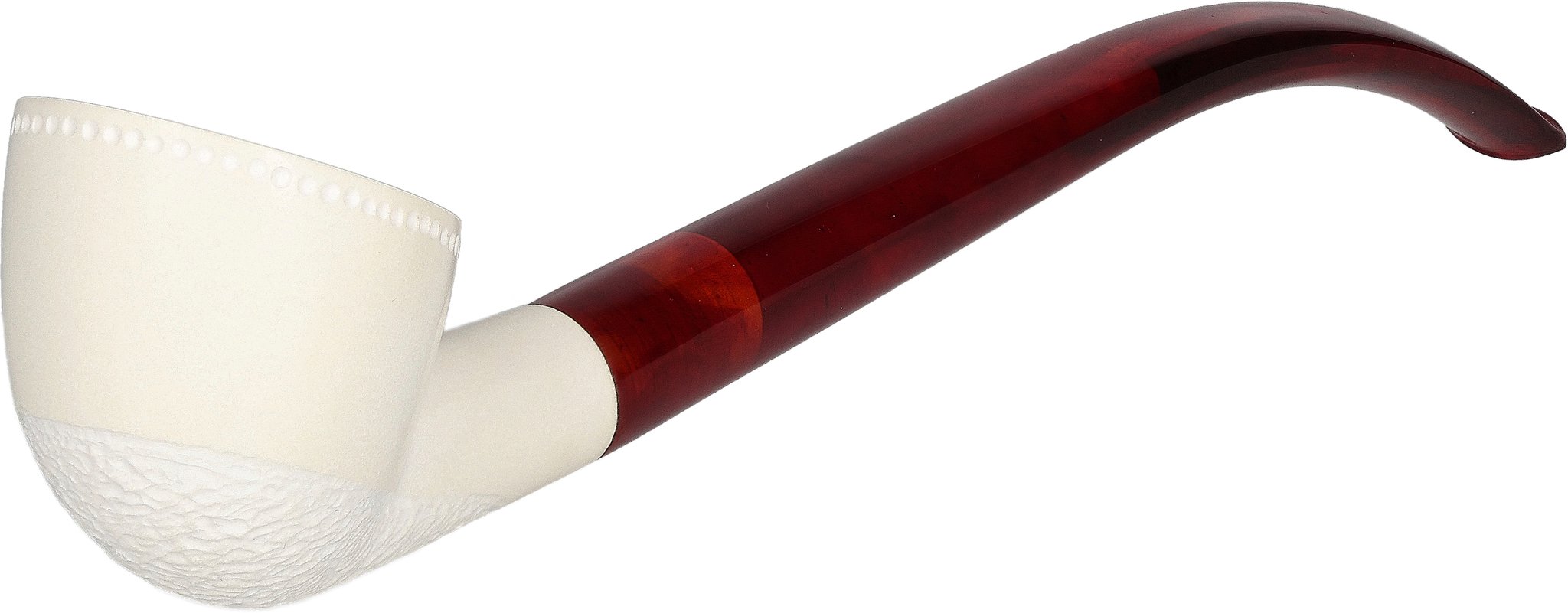 White Pipes Meerschaum Churchwarden Bent Dublin Teilrustiziert_03