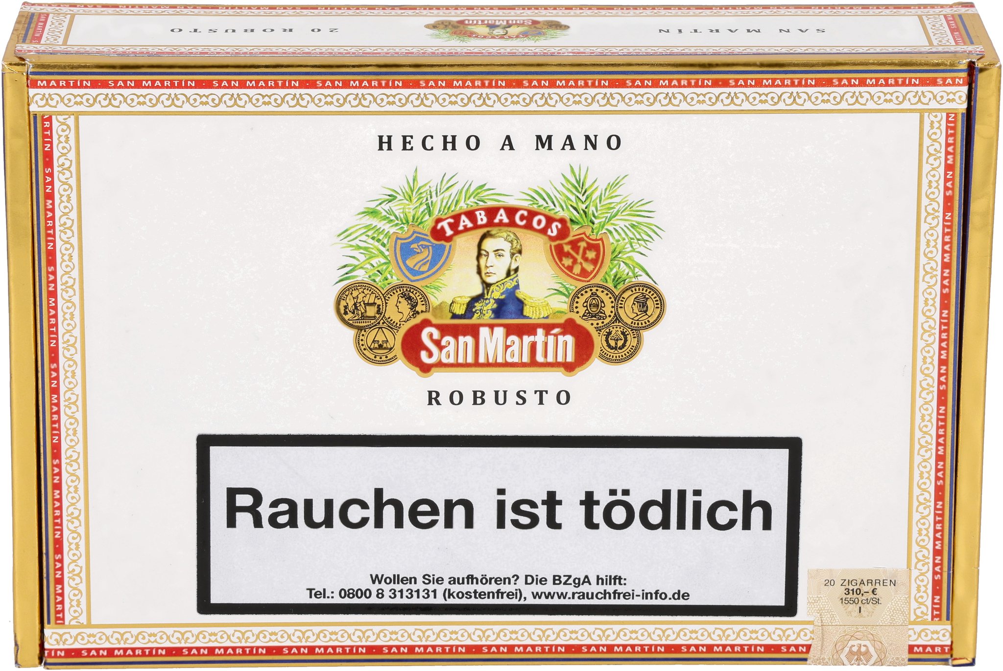 San Martin Robusto box front