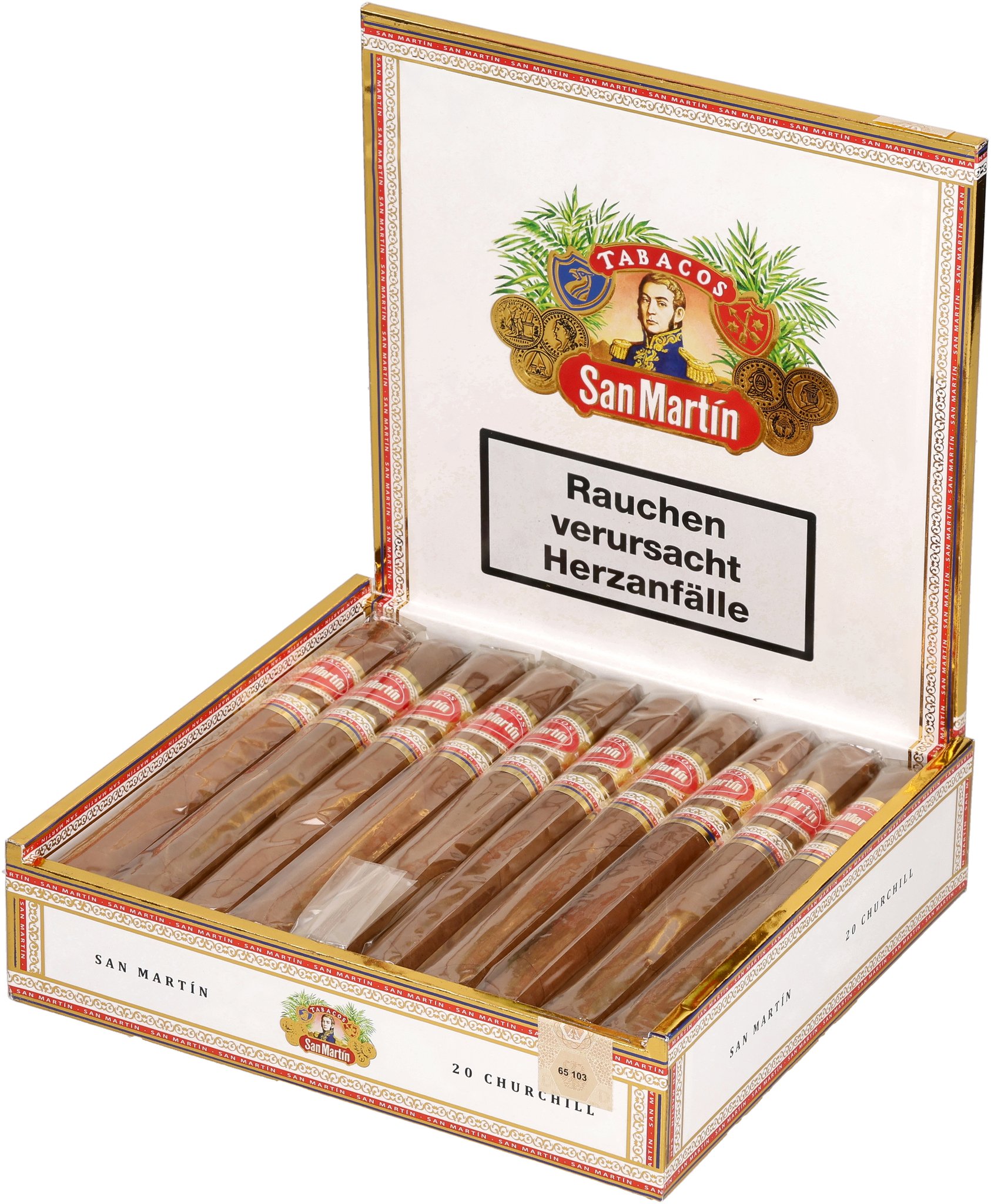 San Martin Churchill box open