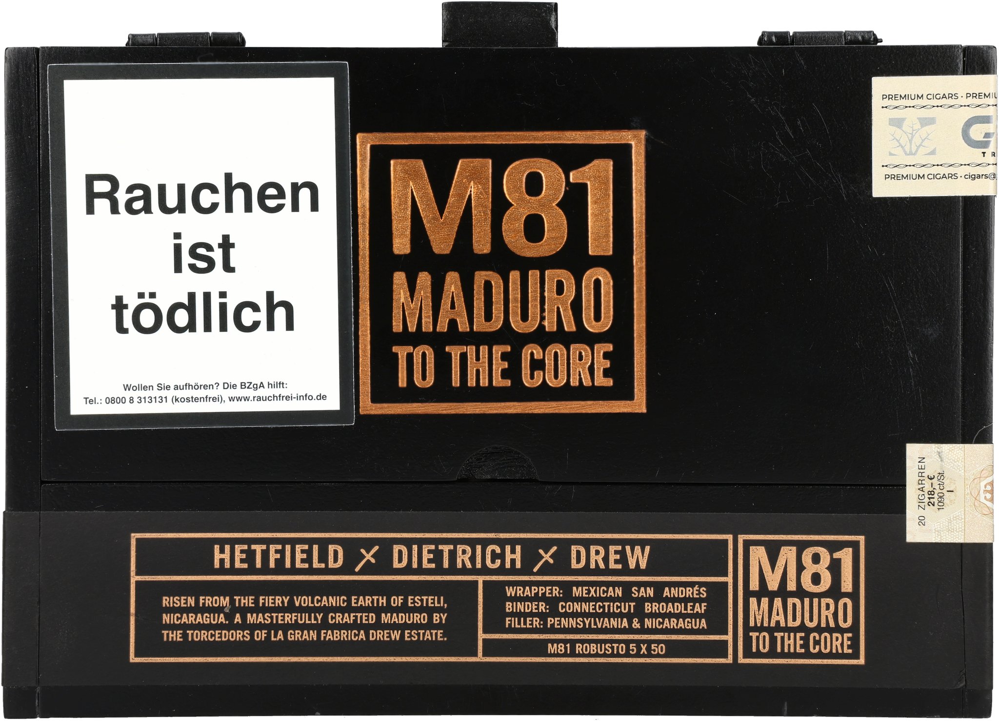 M81 Maduro Robusto box front