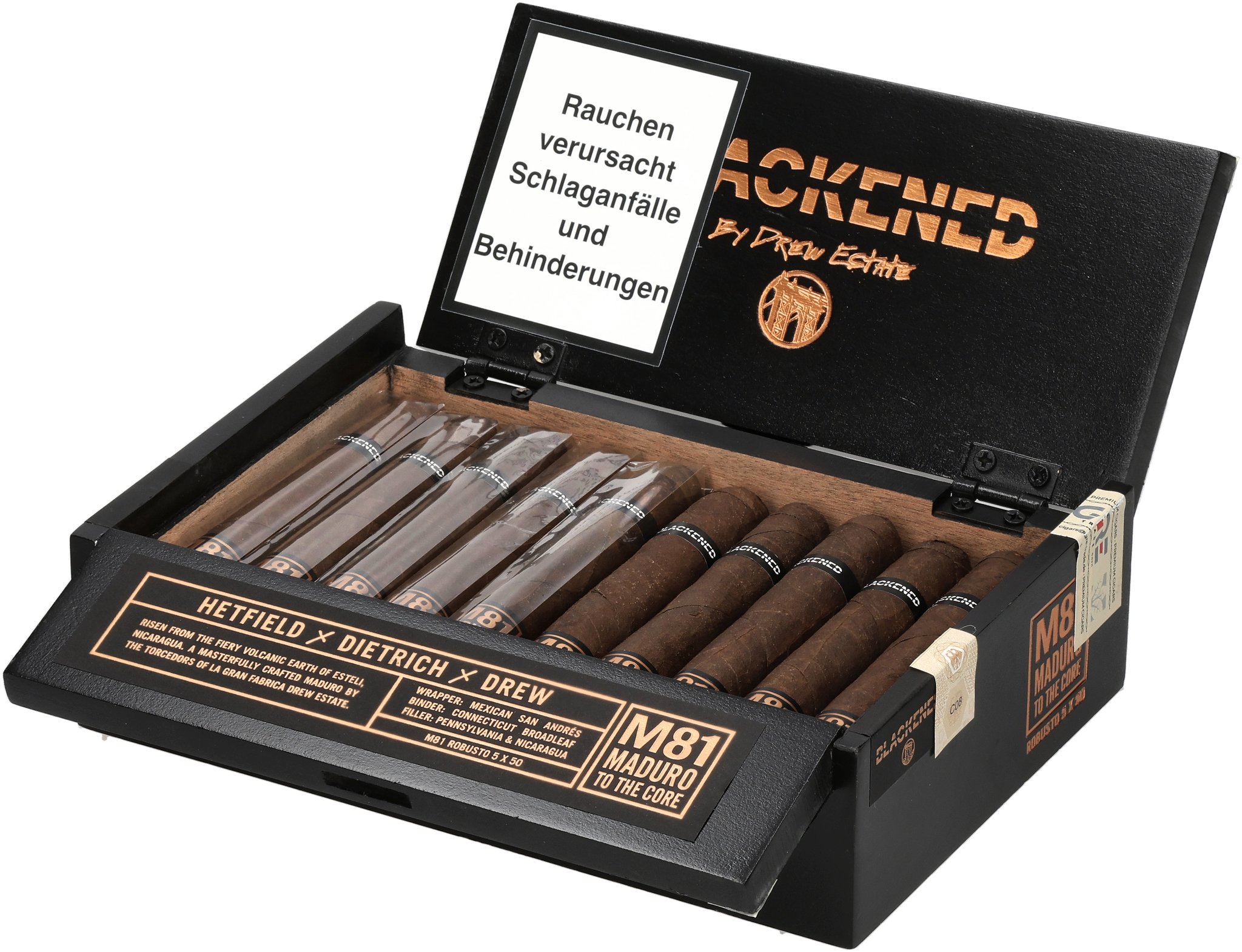 M81 Maduro Robusto box open