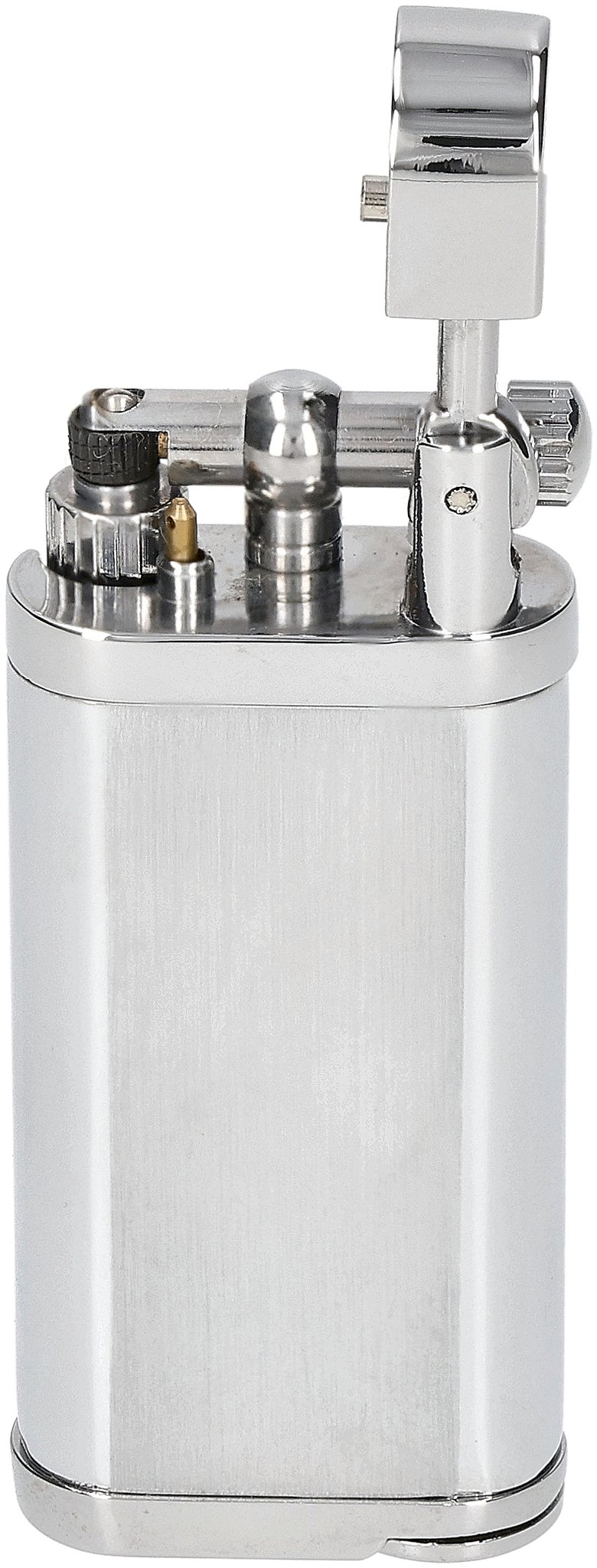 CIGARWORLD PIPES Pfeifenfeuerzeug Silber mit Logo open front
